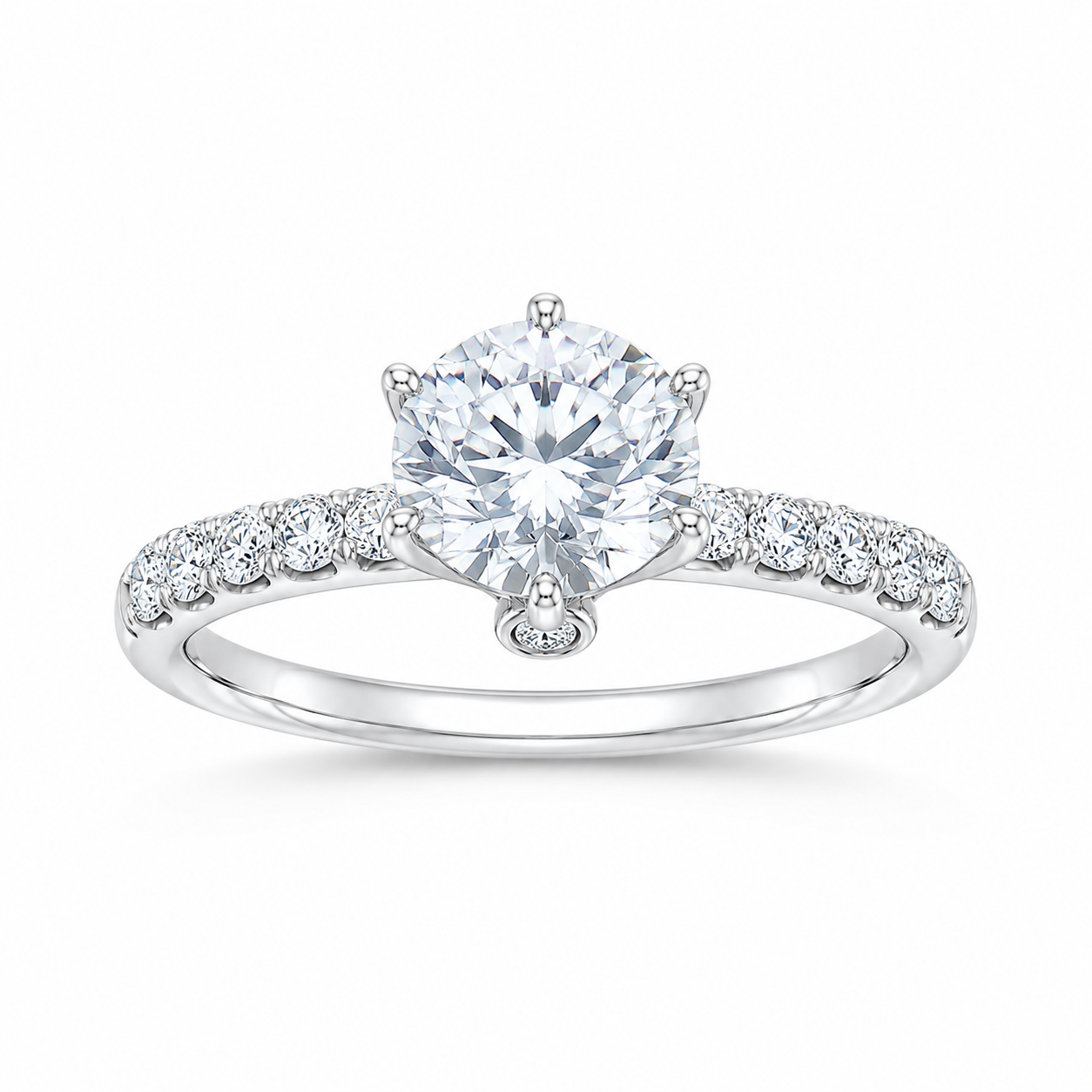 3 Carat VVS Moissanite Solitaire Ring in Sterling Silver