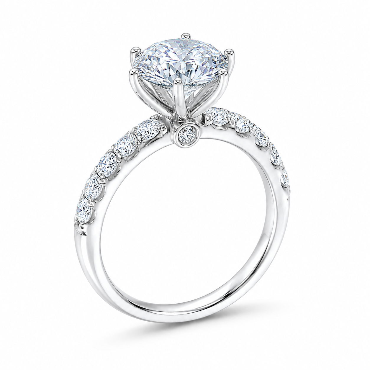 3 Carat VVS Moissanite Solitaire Ring in Sterling Silver