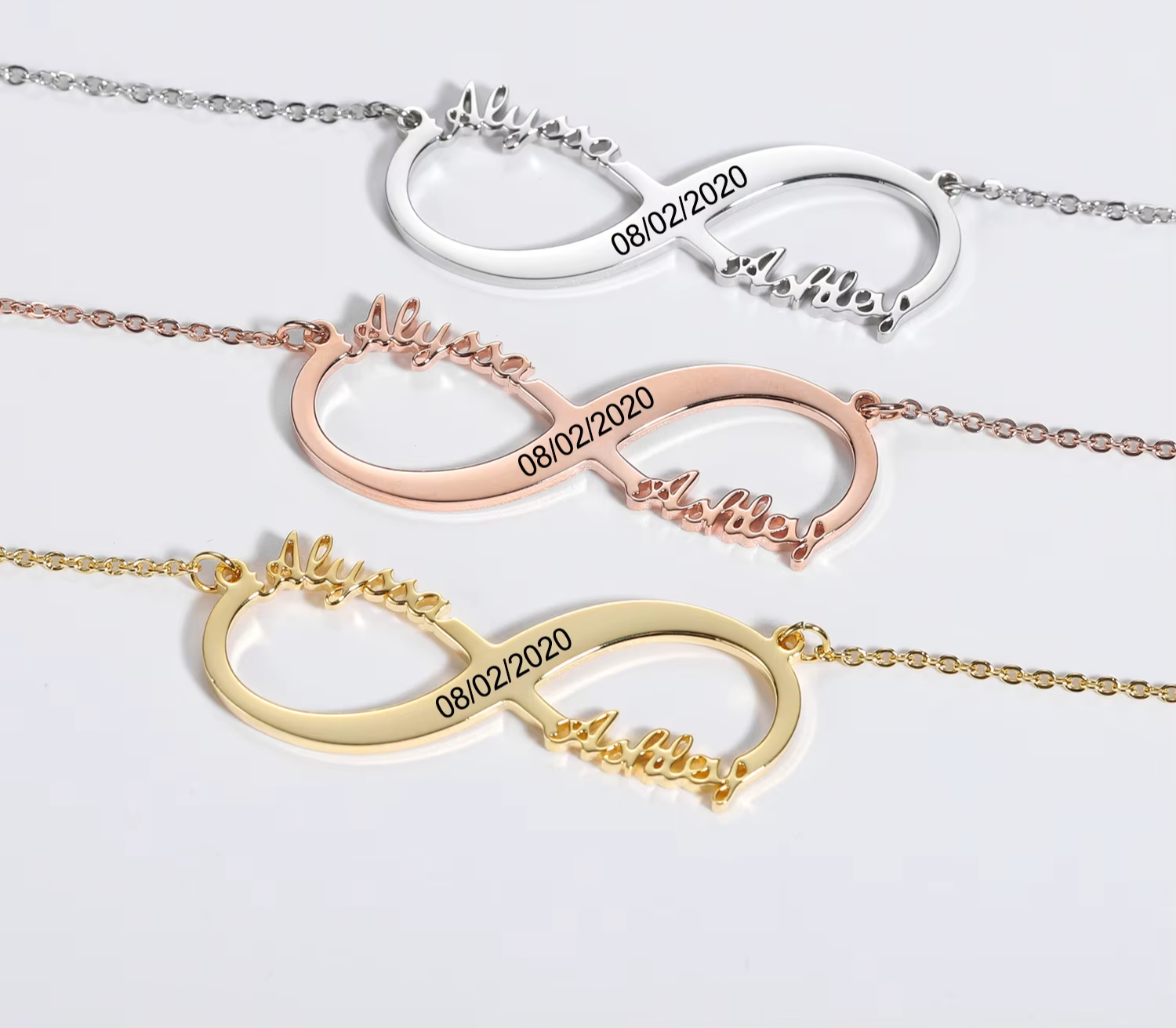 Custom 925 Silver Infinity Name Necklace