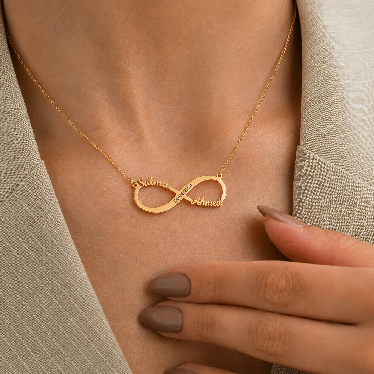 Custom 925 Silver Infinity Name Necklace