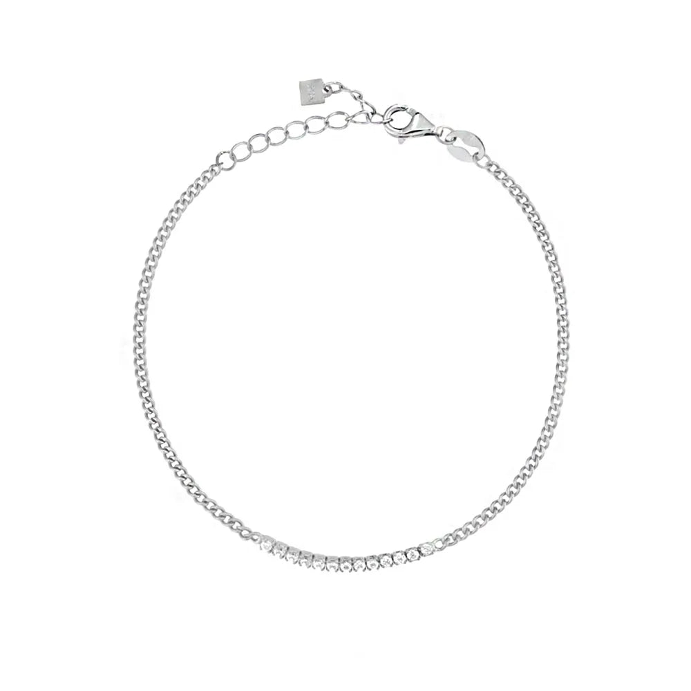 925 Silver Zircon Chain Bracelet