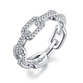 S925 Sterling Silver Zircon Link Ring