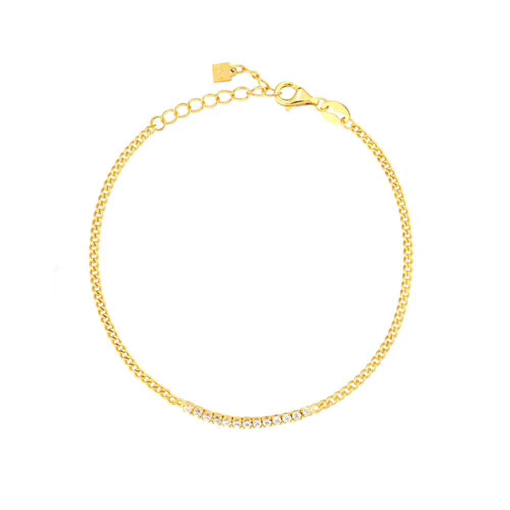 925 Silver Zircon Chain Bracelet