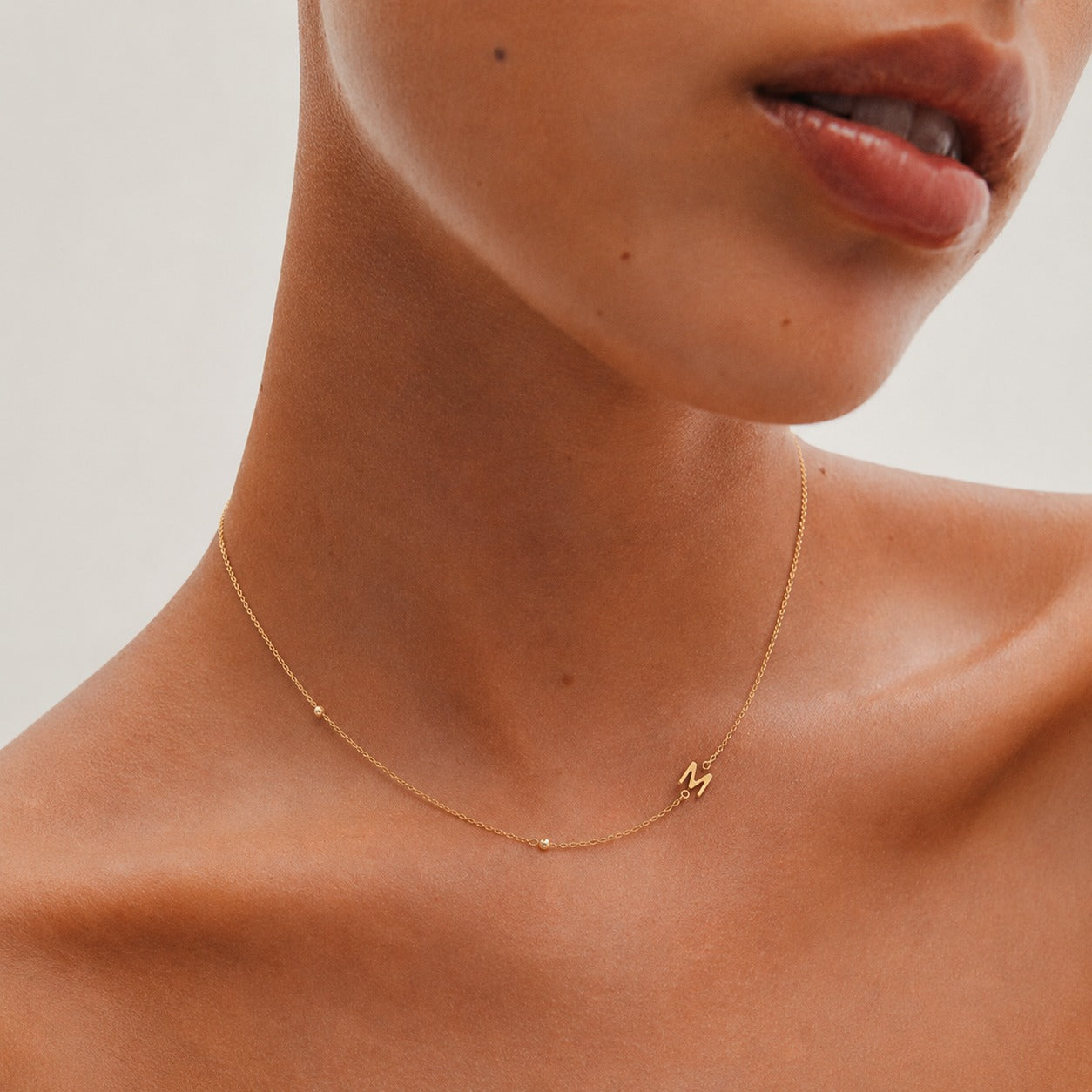925 Silver Gold Initial Choker