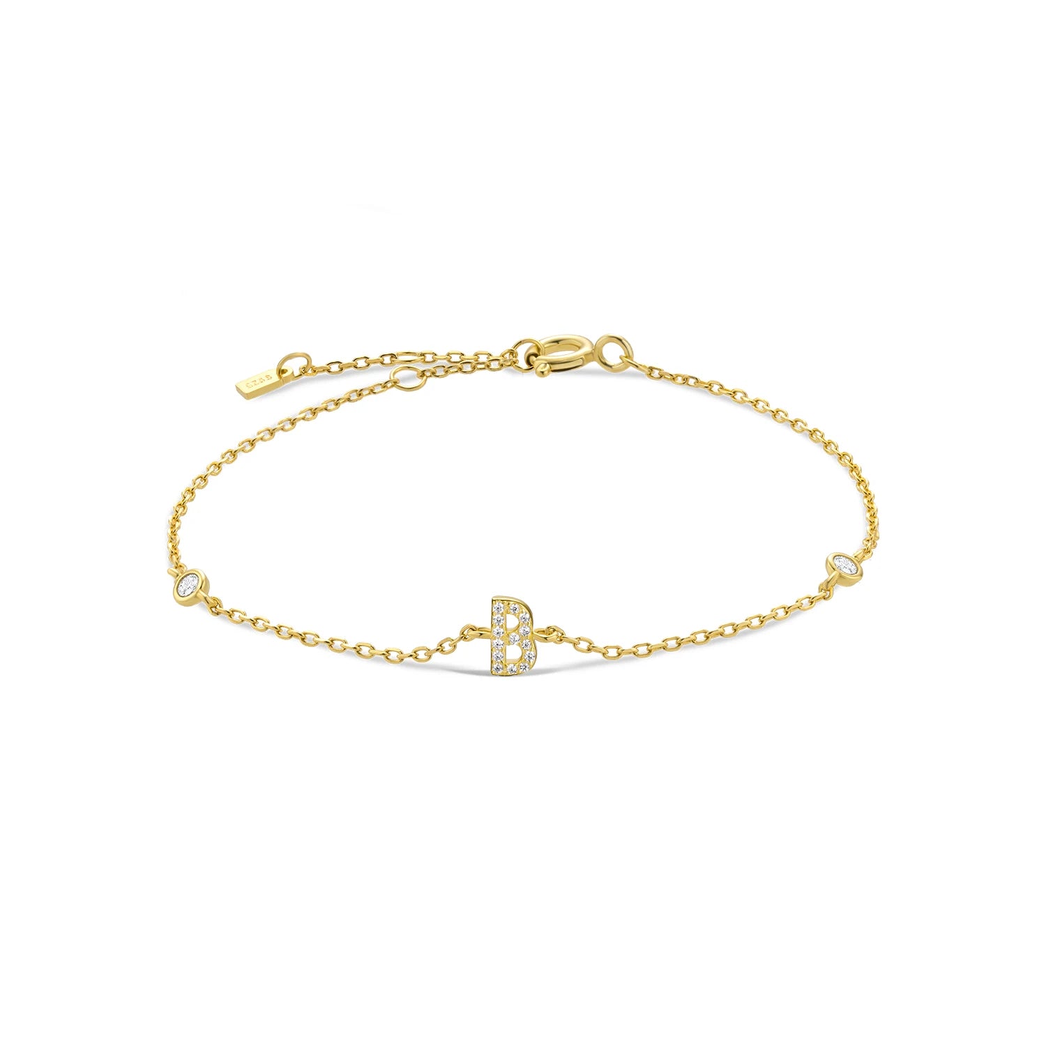 925 Silver Initial Zircon Bracelet