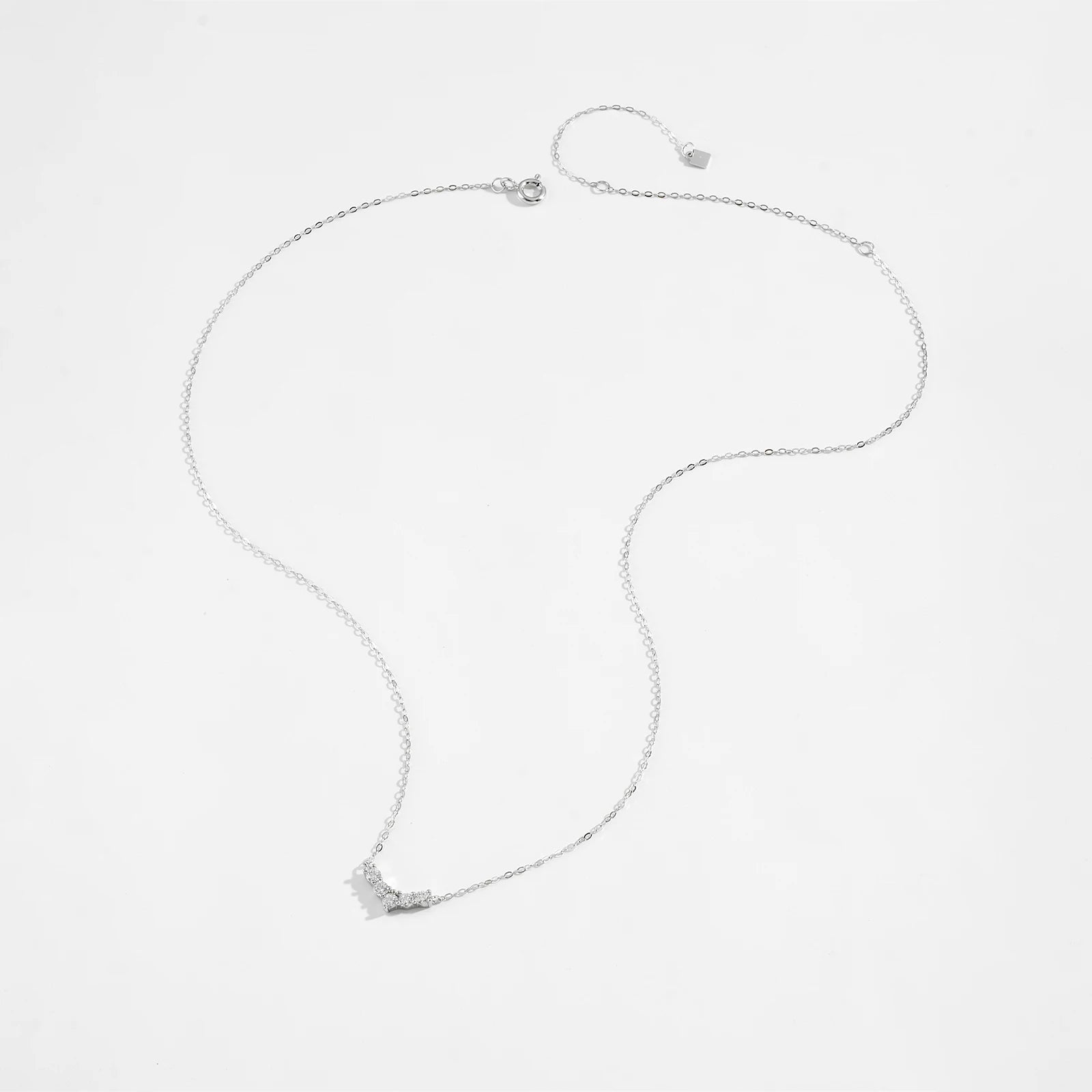 925 Silver V Pave Zircon Necklace
