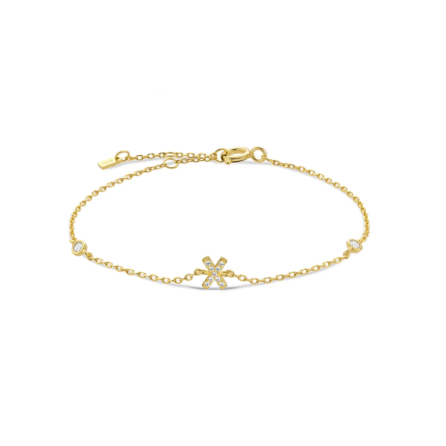 925 Silver Initial Zircon Bracelet