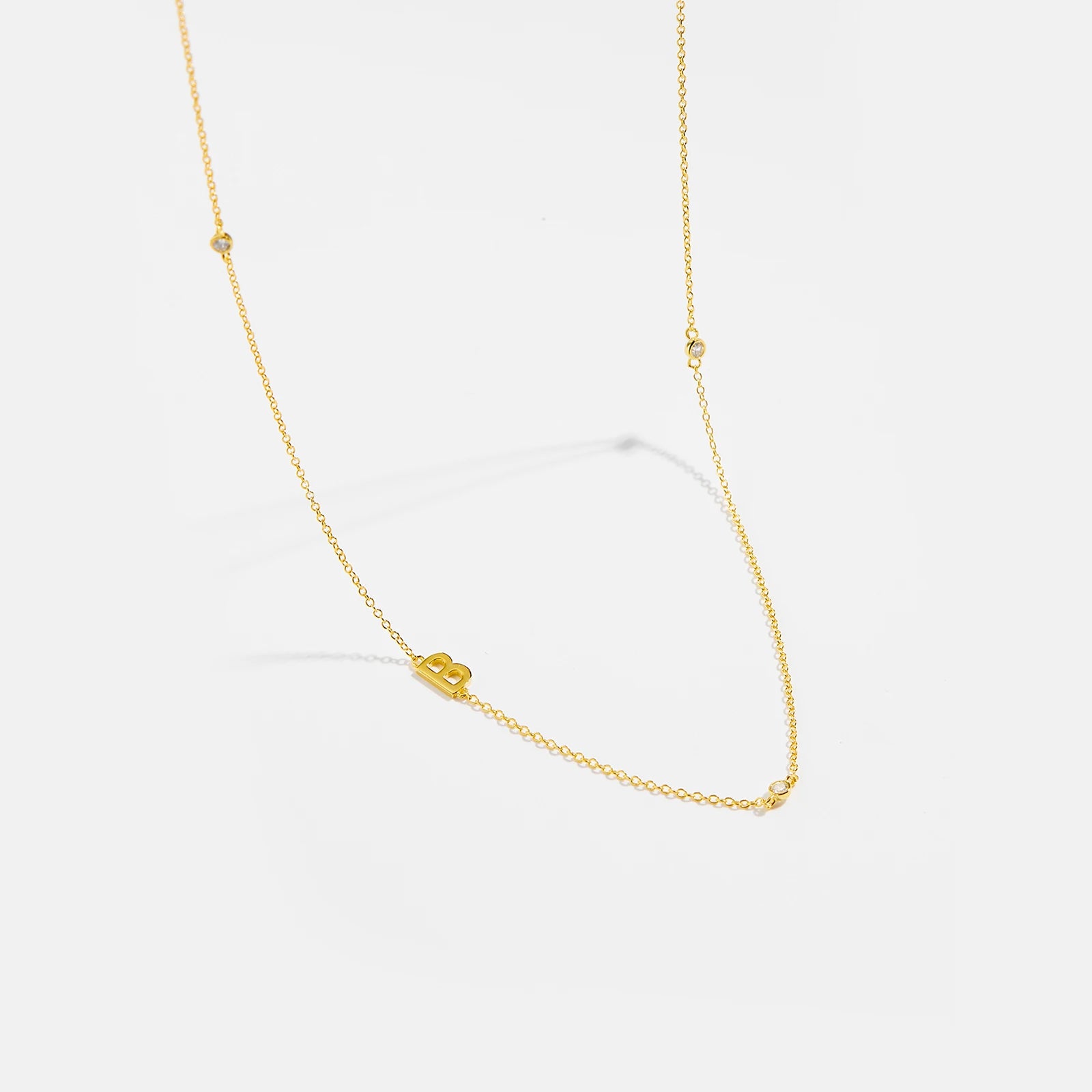 925 Silver Gold Initial Choker
