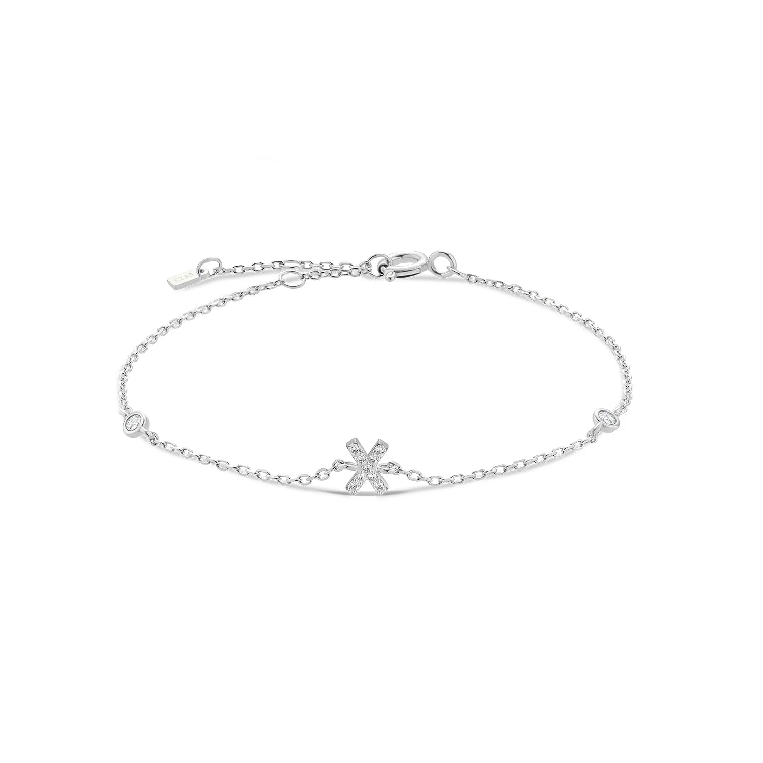 925 Silver Initial Zircon Bracelet