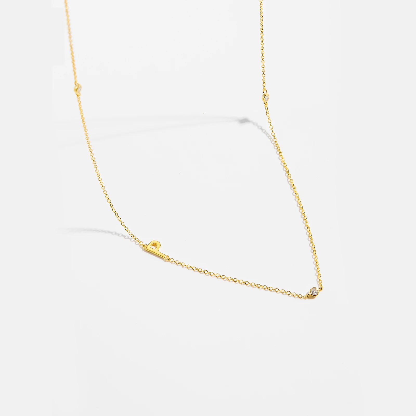 925 Silver Gold Initial Choker