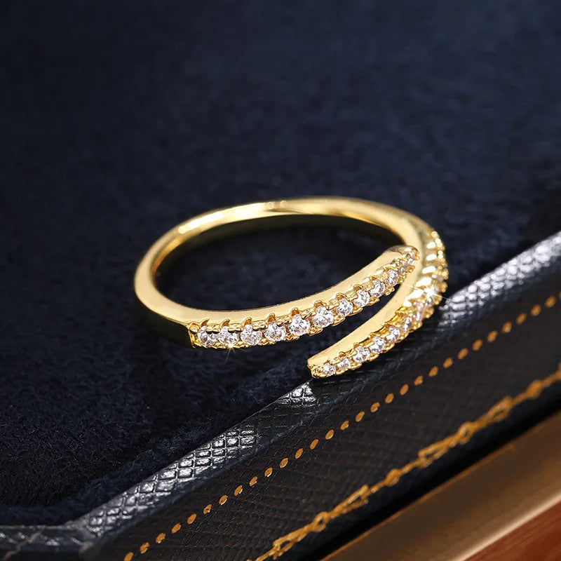 Dazzling CZ Circle Adjustable Ring