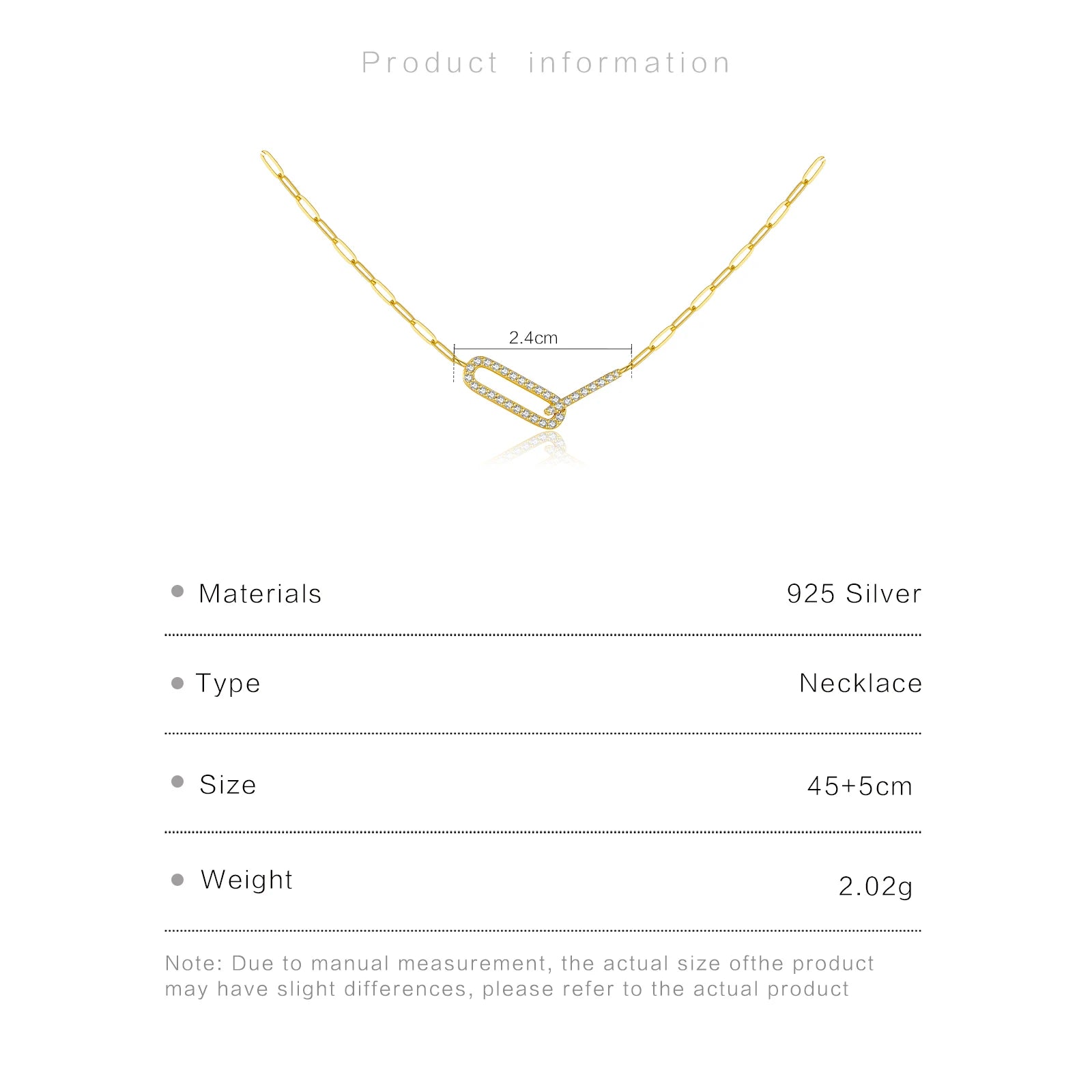 925 Silver Interlock Zircon Necklace