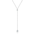 925 Silver Heart Drop Y Necklace