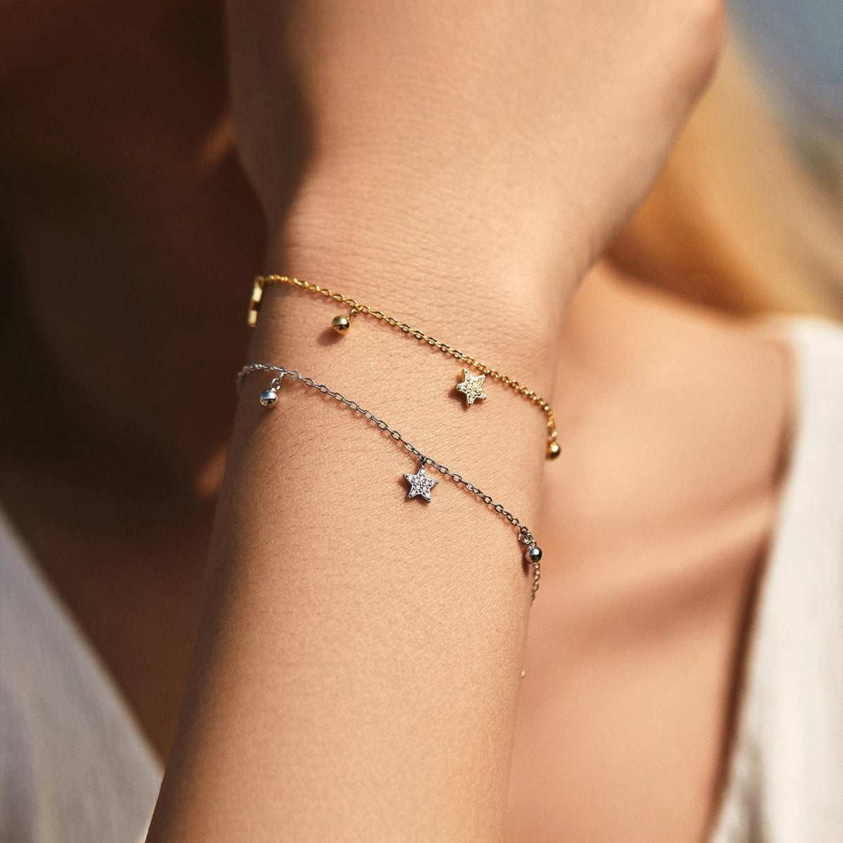 Celestial Star & Bead Charm Bracelet