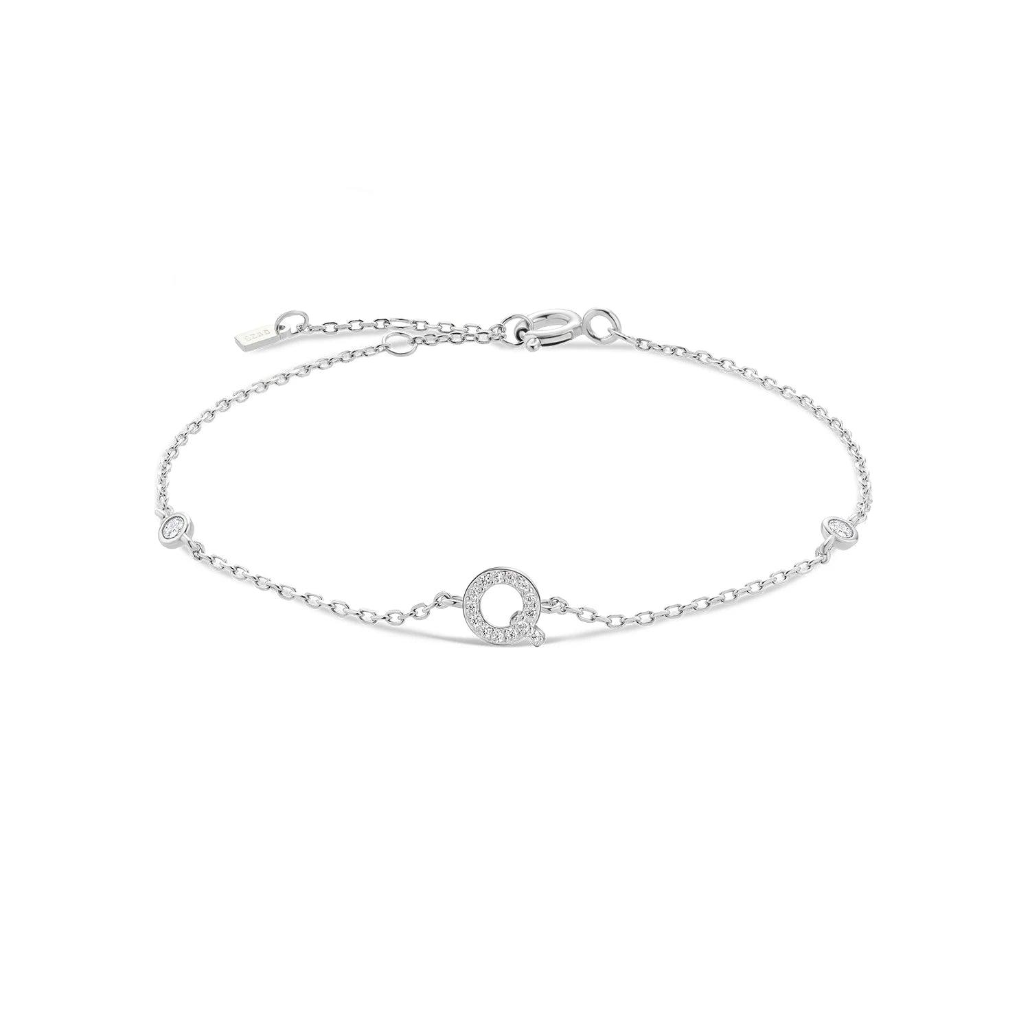 925 Silver Initial Zircon Bracelet