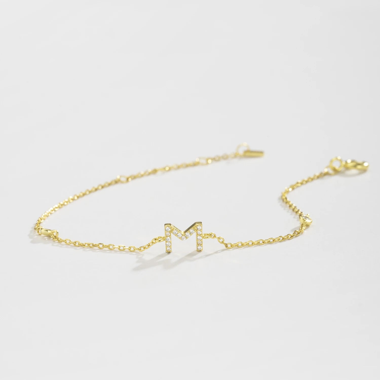 925 Silver Initial Zircon Bracelet