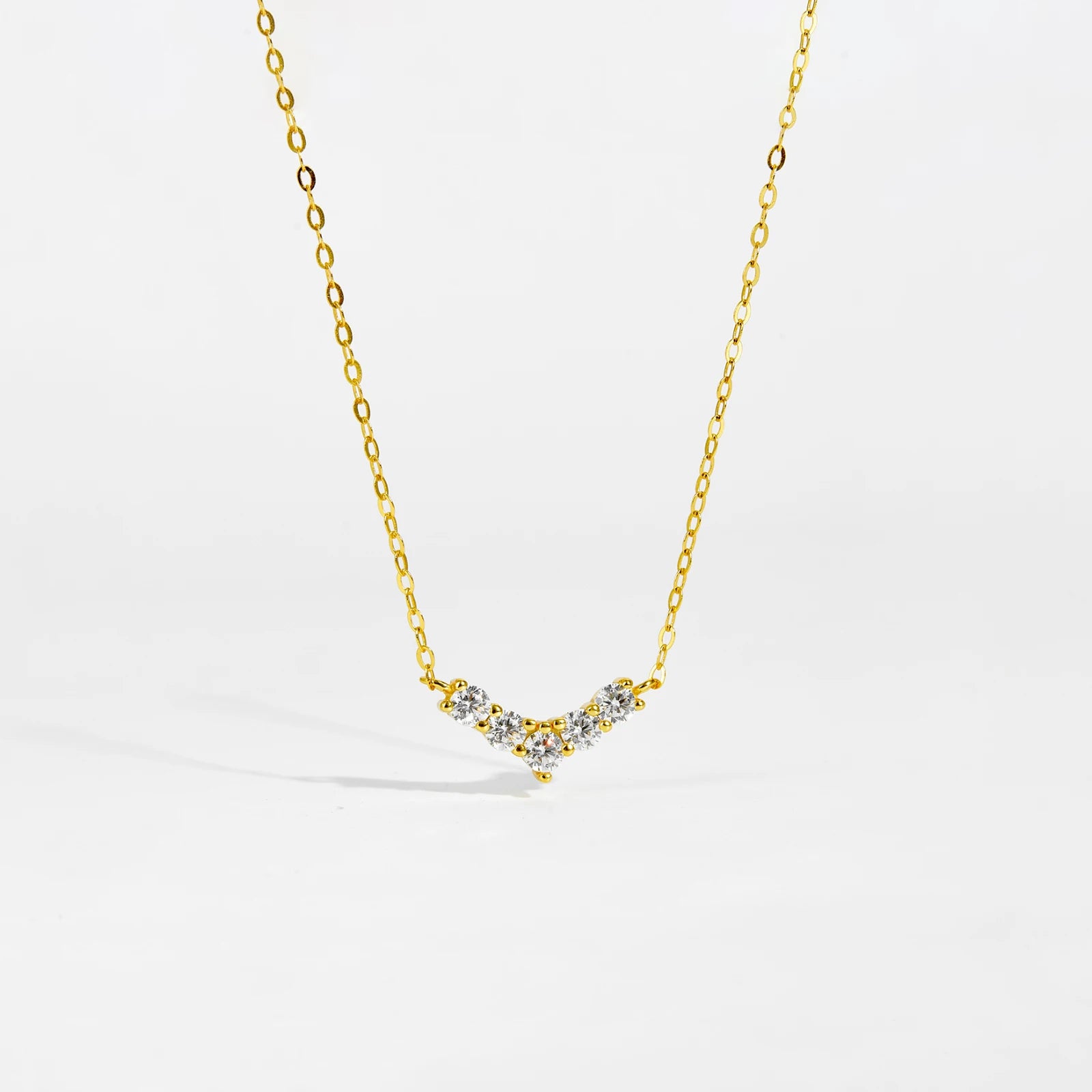 925 Silver V Pave Zircon Necklace