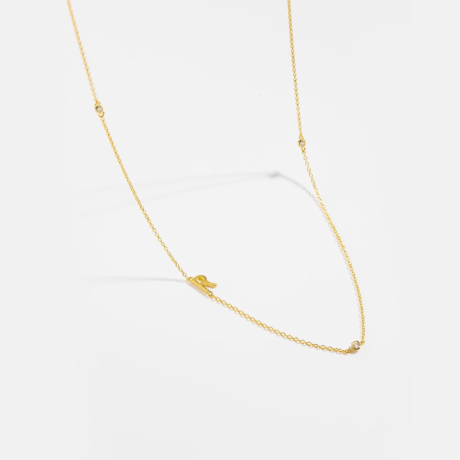 925 Silver Gold Initial Choker