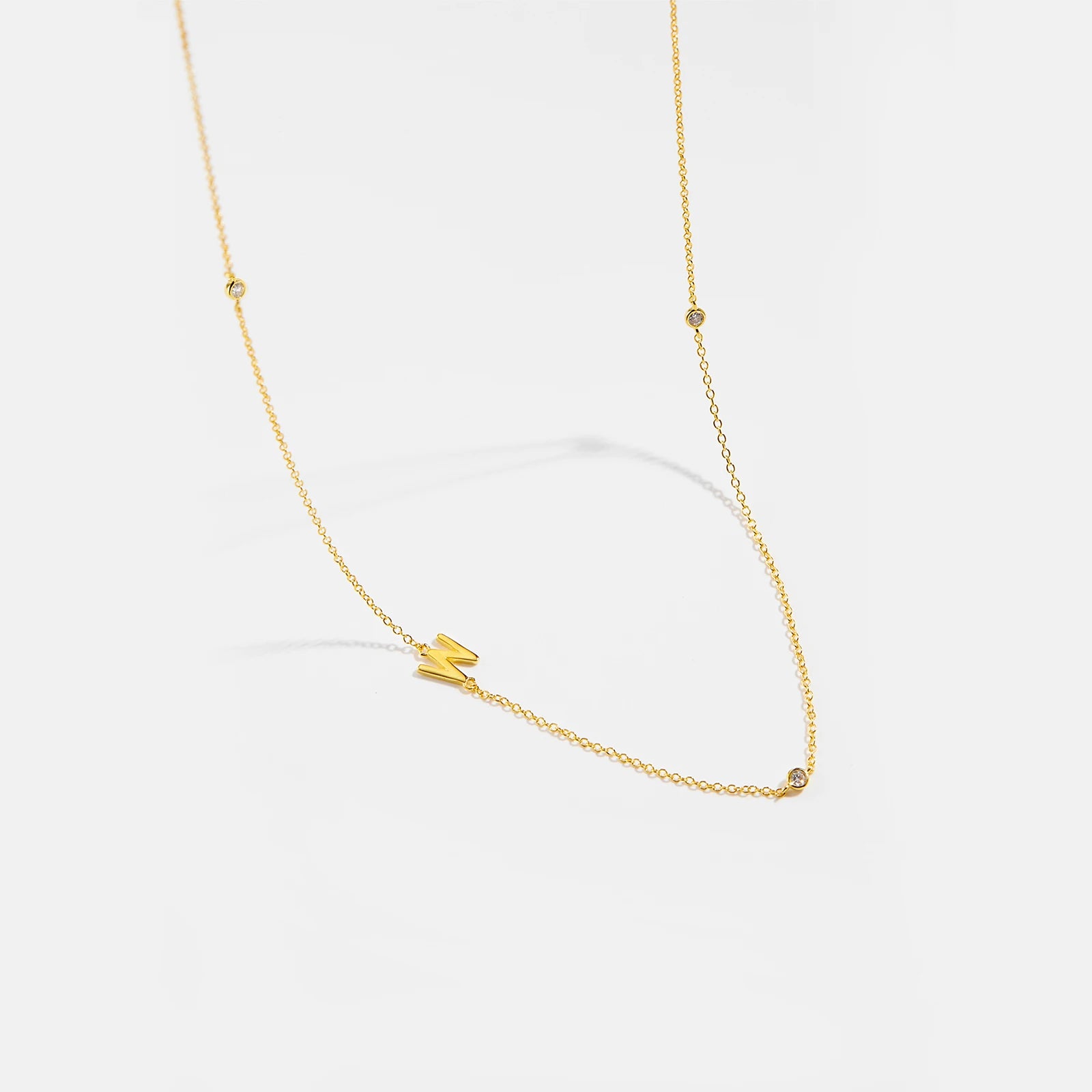 925 Silver Gold Initial Choker