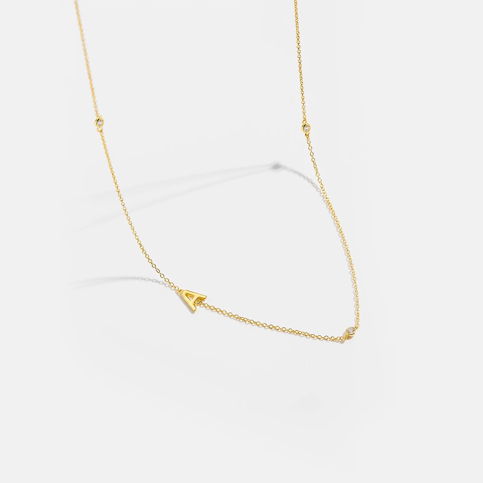 925 Silver Gold Initial Choker