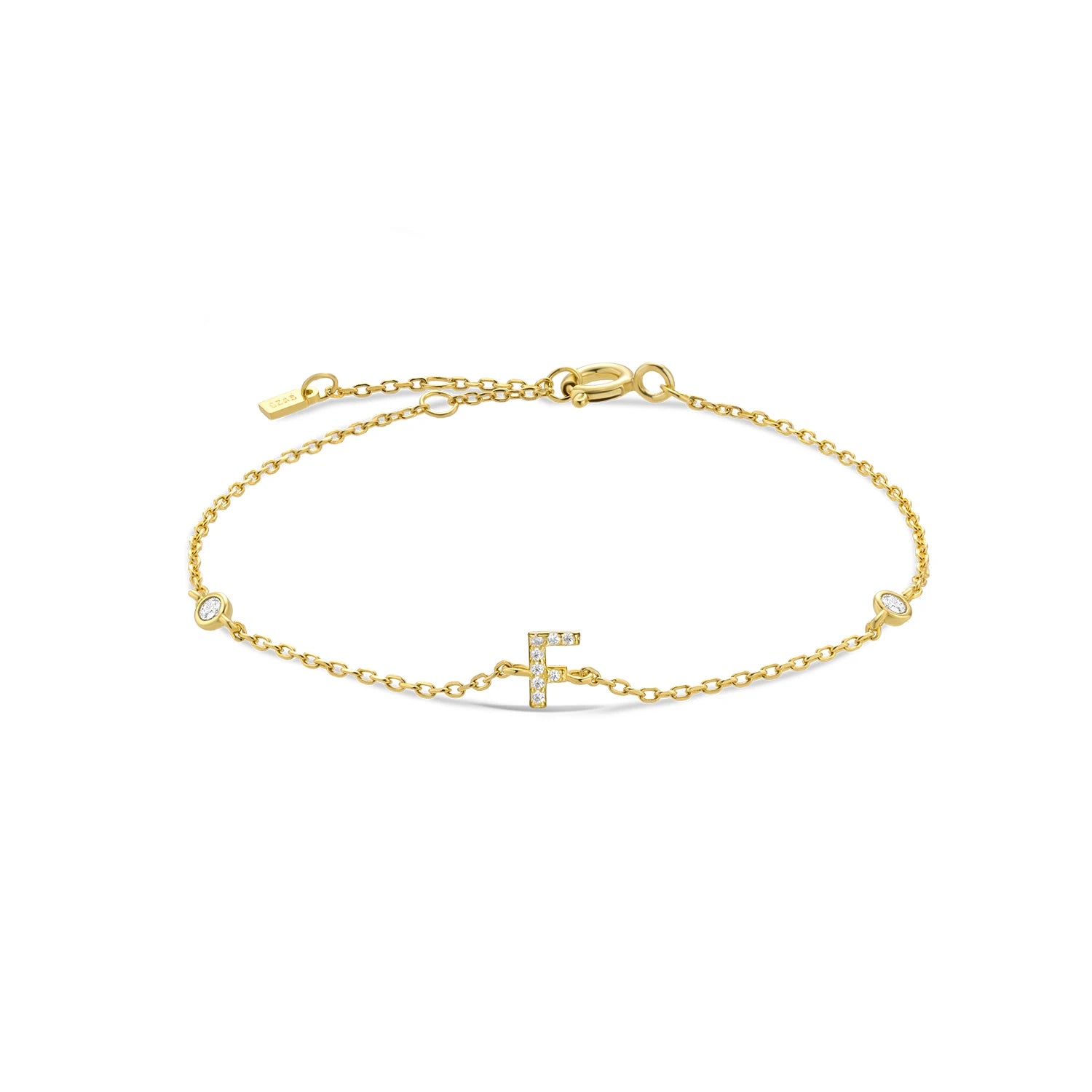 925 Silver Initial Zircon Bracelet