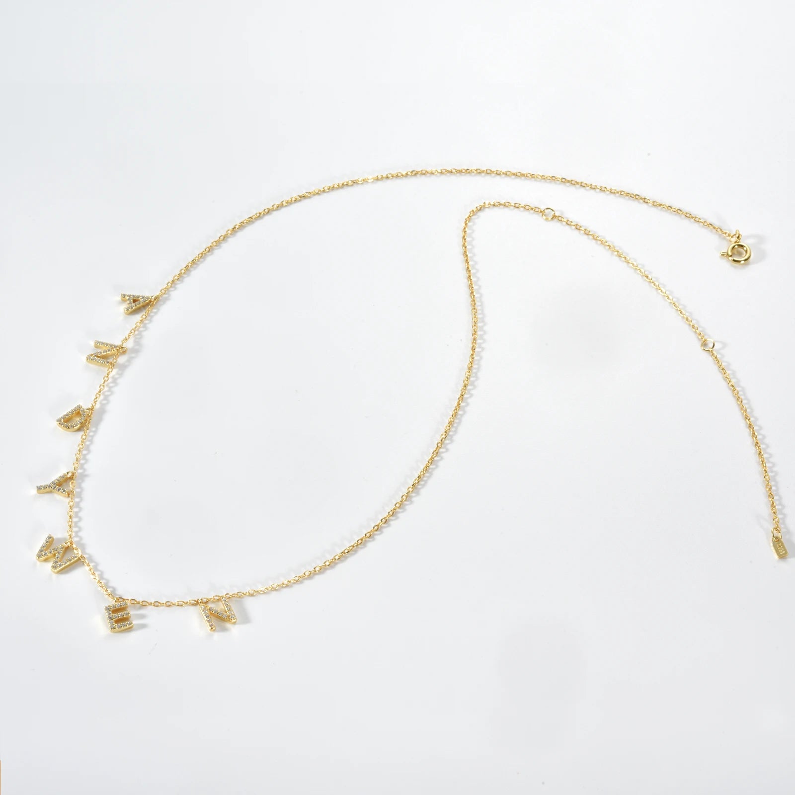 Custom 925 Silver Spaced Letter Necklace