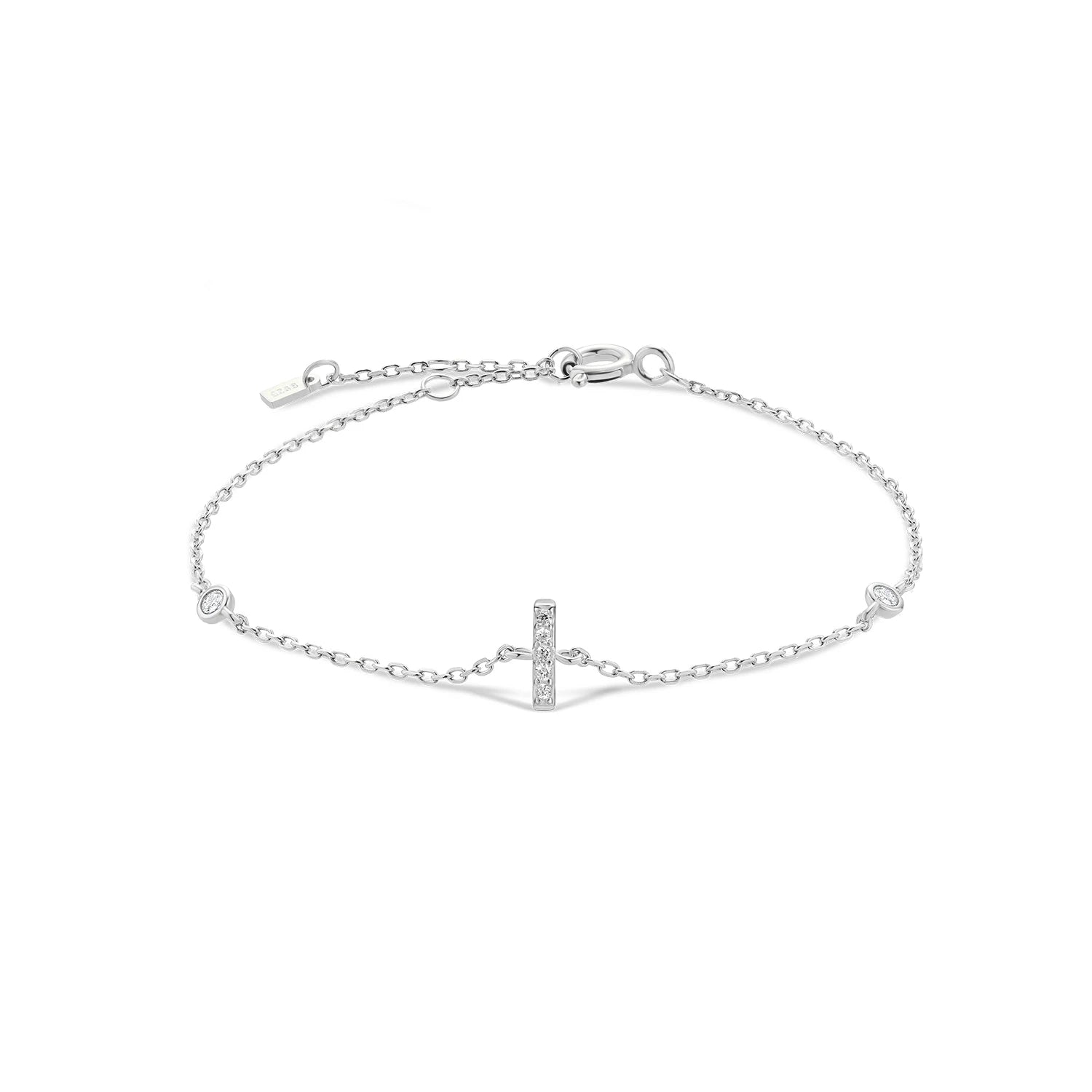 925 Silver Initial Zircon Bracelet