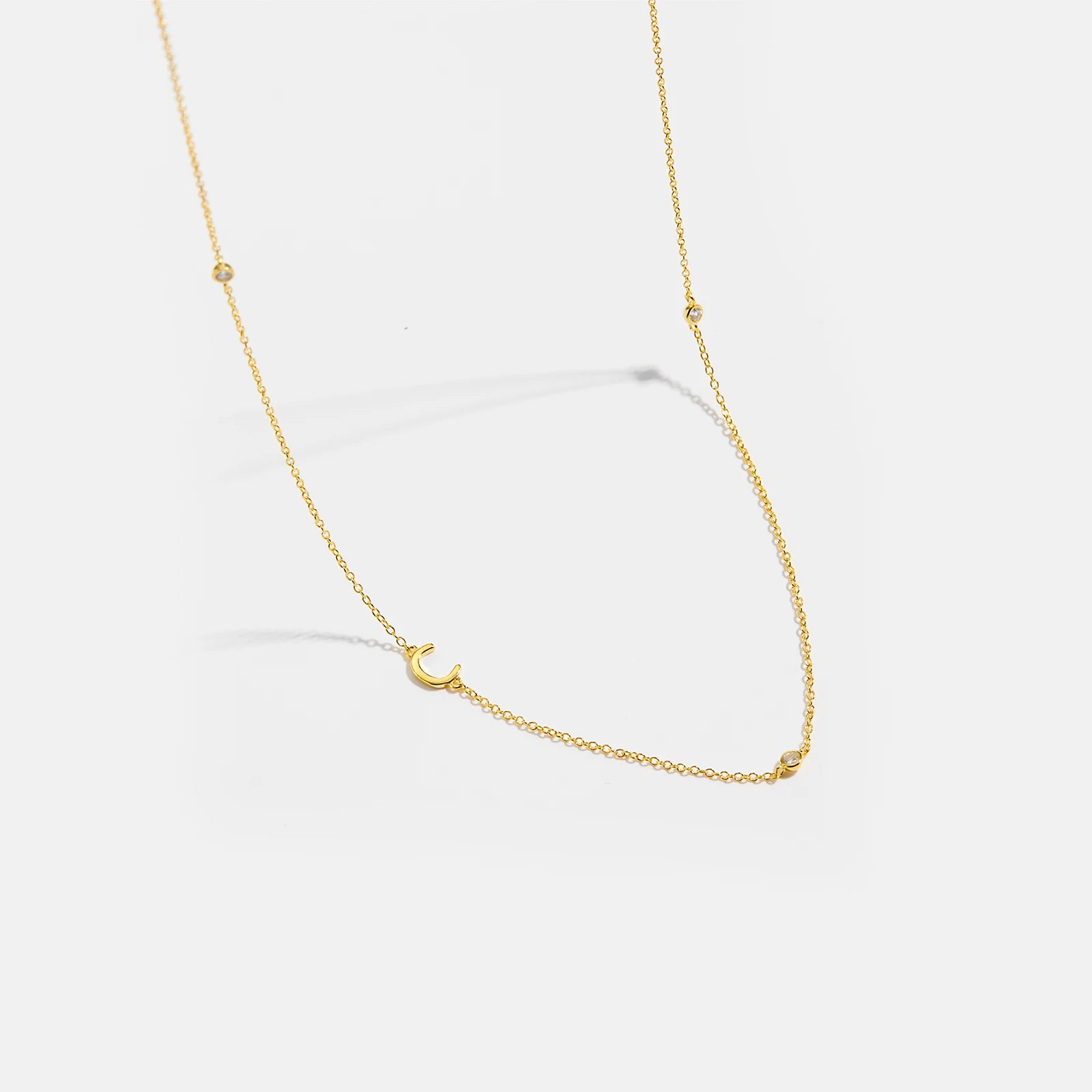 925 Silver Gold Initial Choker