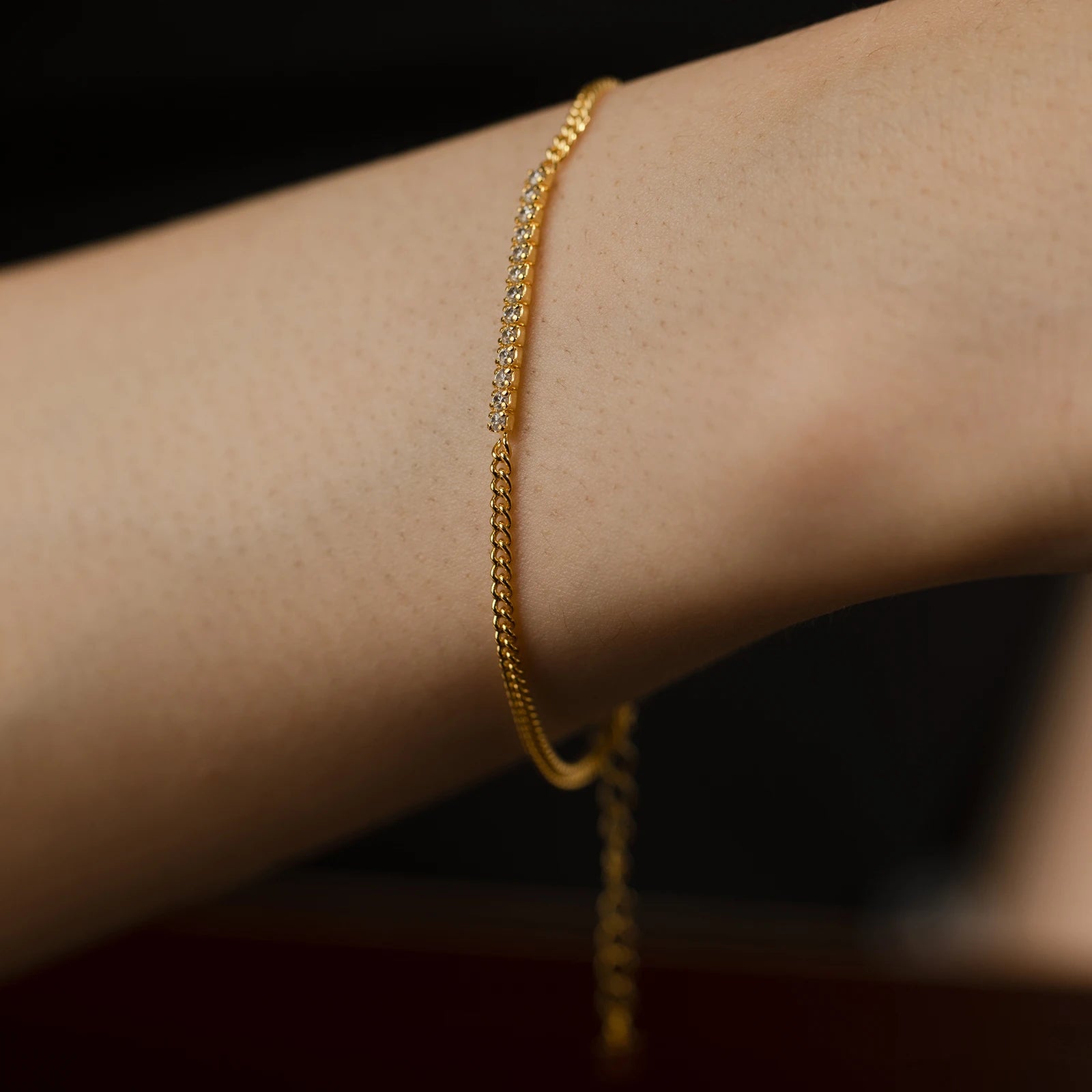 925 Silver Zircon Chain Bracelet