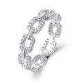 Moissanite Chain Link Ring – S925 Sterling Silver