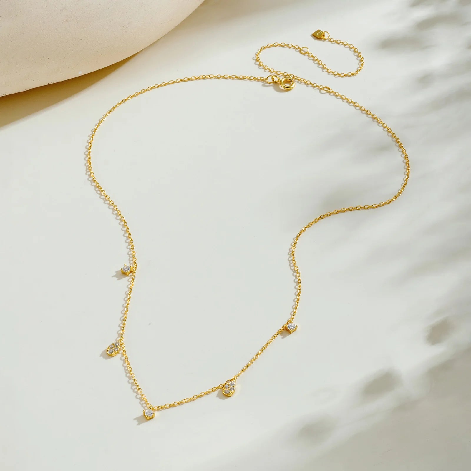 925 Silver Pear Cut Zircon Necklace