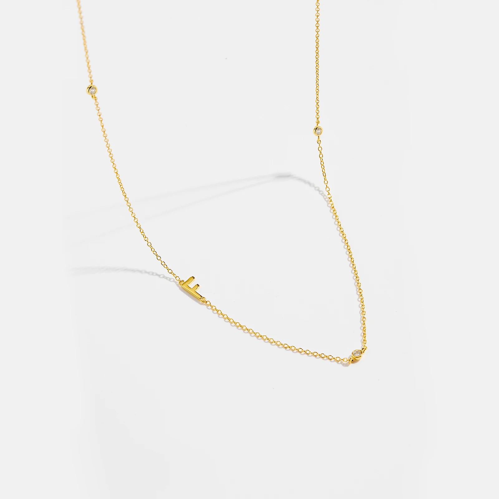925 Silver Gold Initial Choker