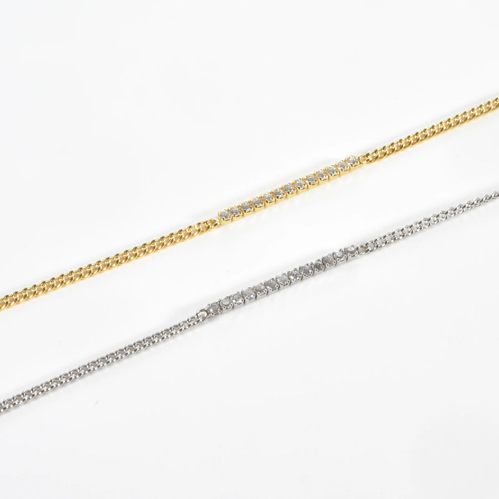 925 Silver Zircon Chain Bracelet