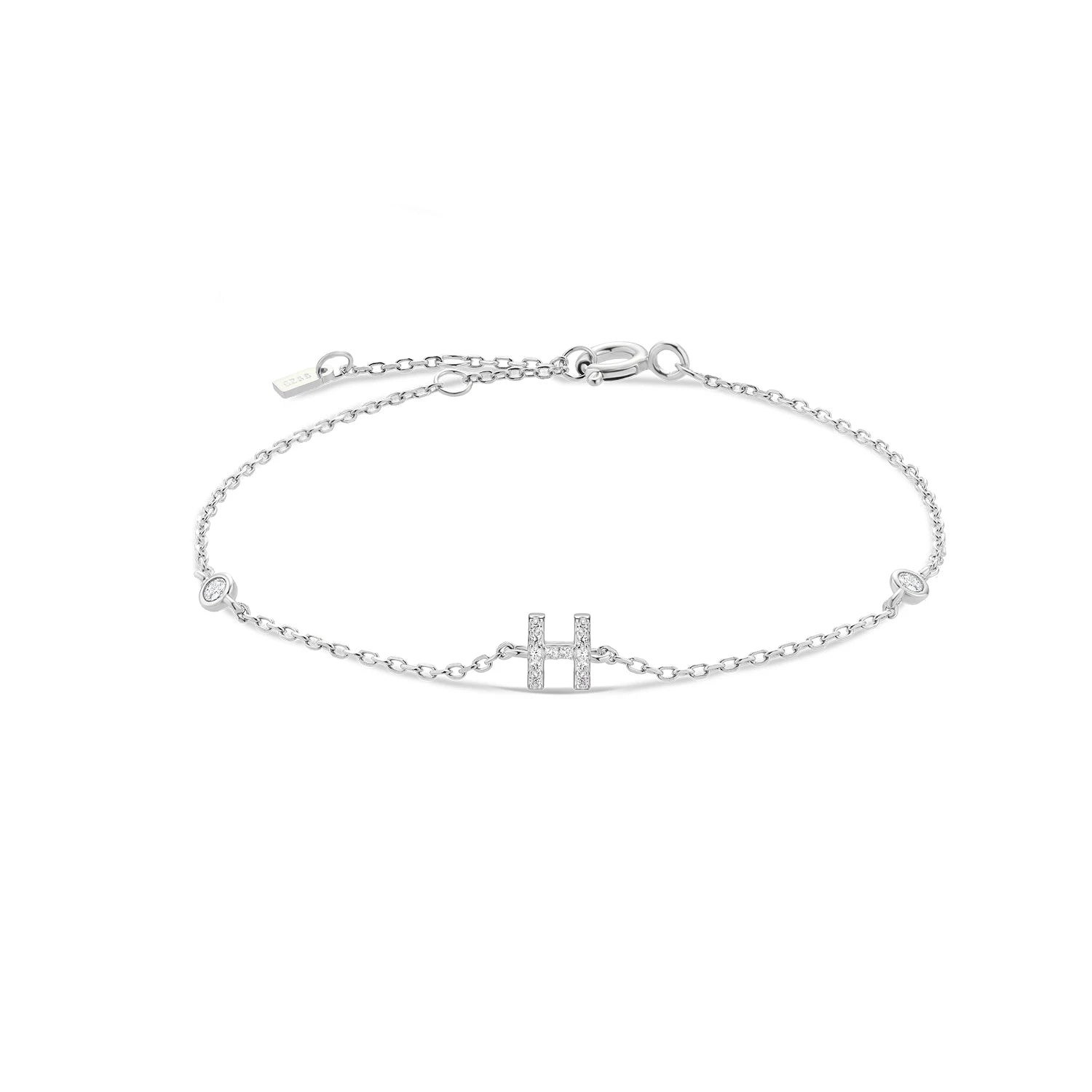 925 Silver Initial Zircon Bracelet