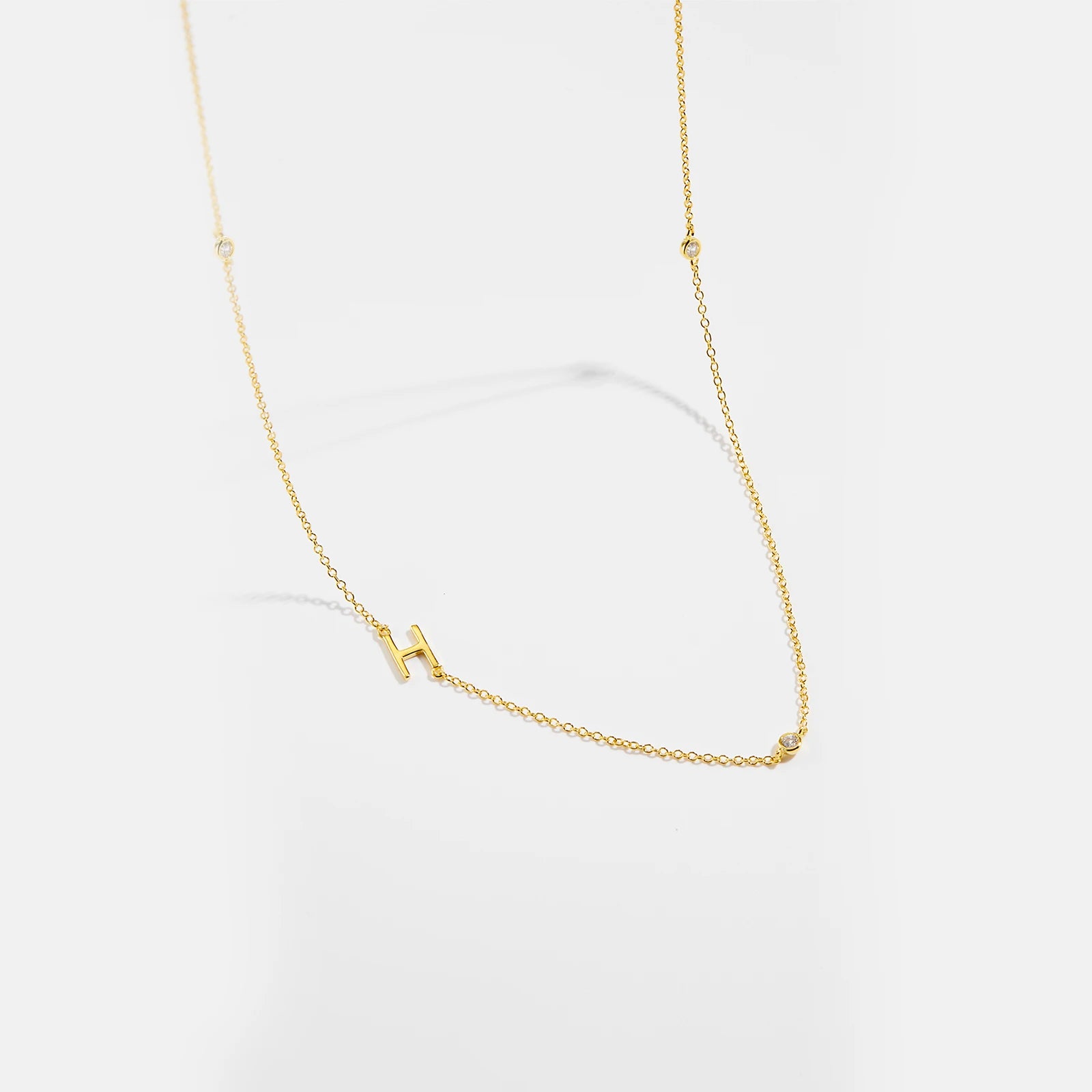 925 Silver Gold Initial Choker