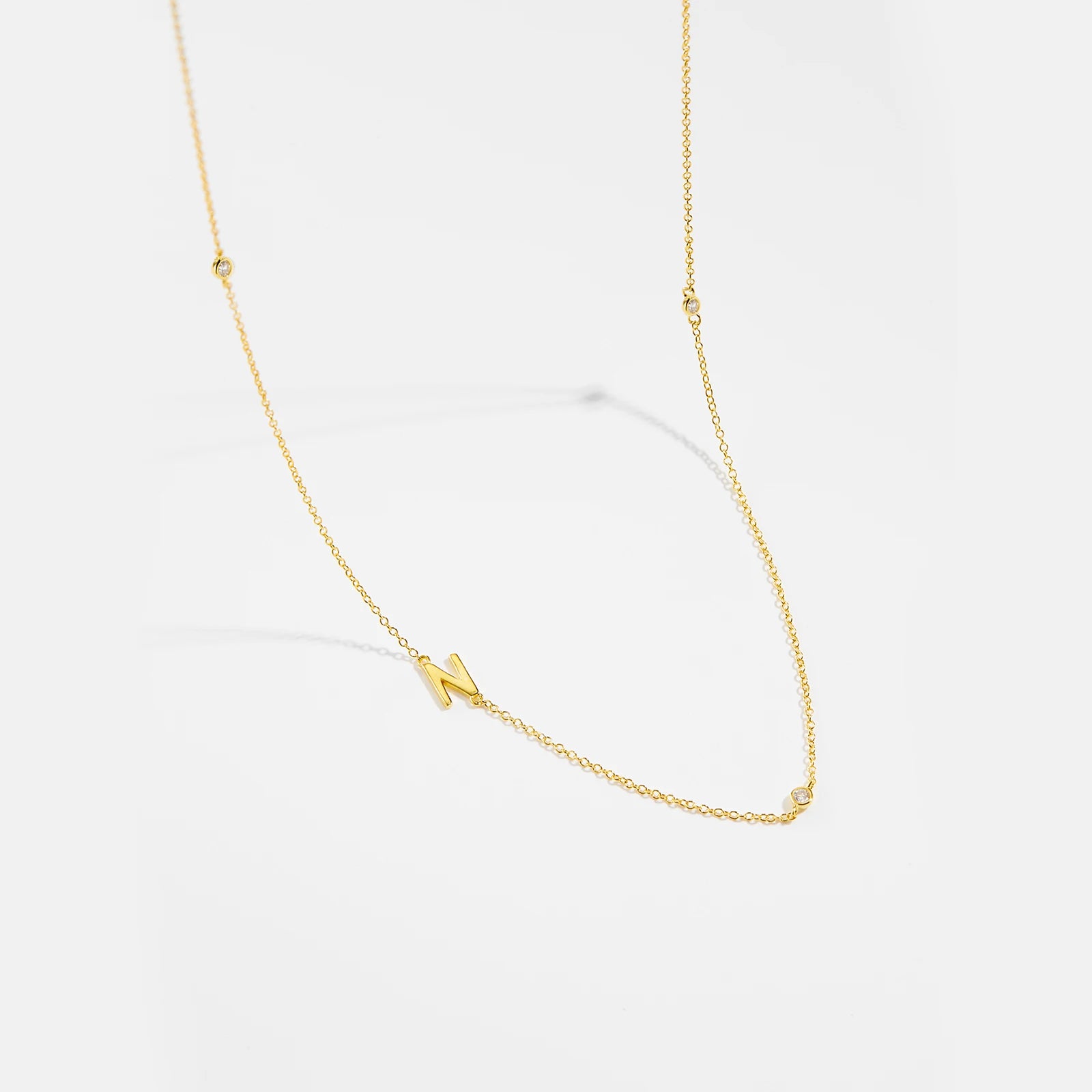925 Silver Gold Initial Choker