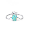 S925 Sterling Silver Opal Link Ring