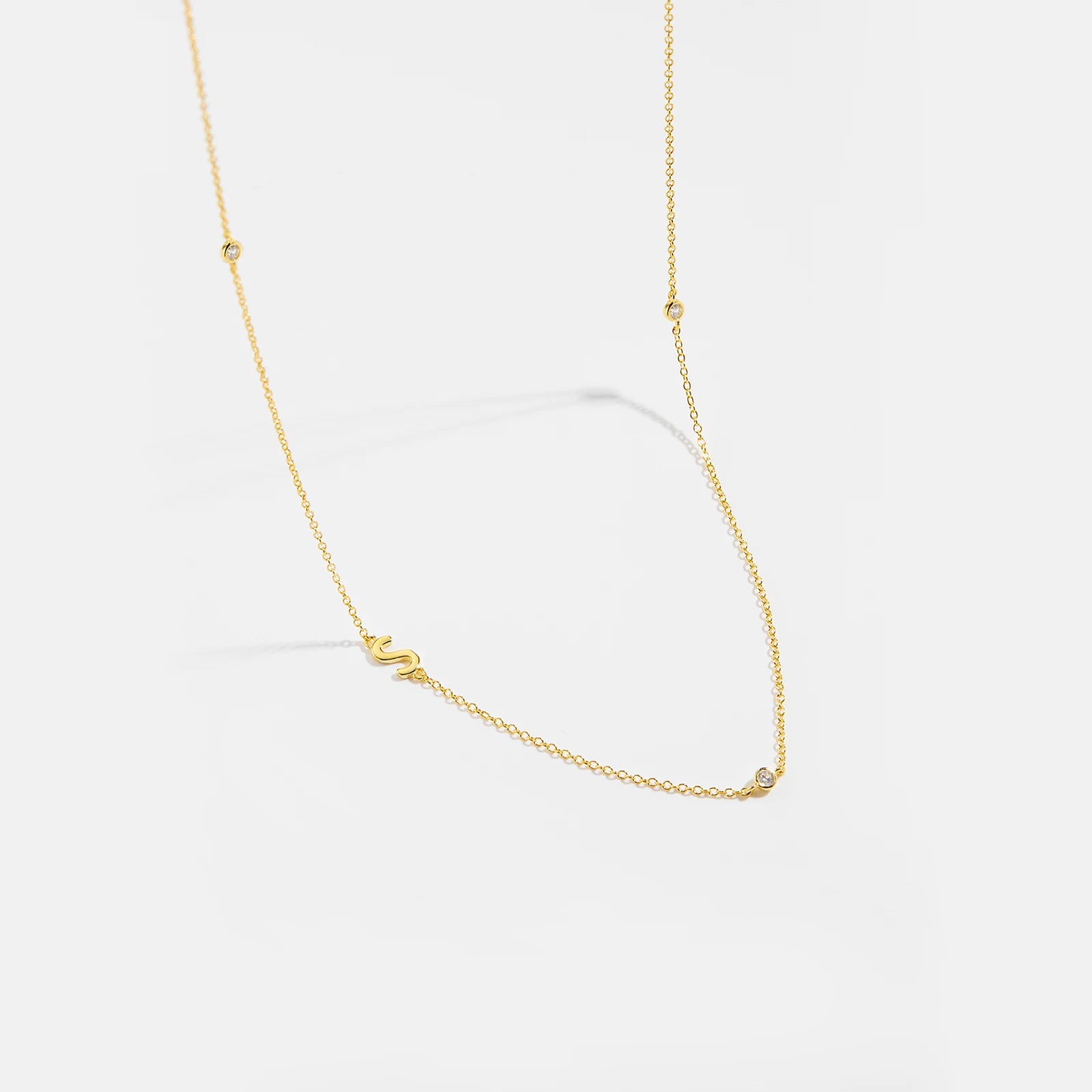 925 Silver Gold Initial Choker