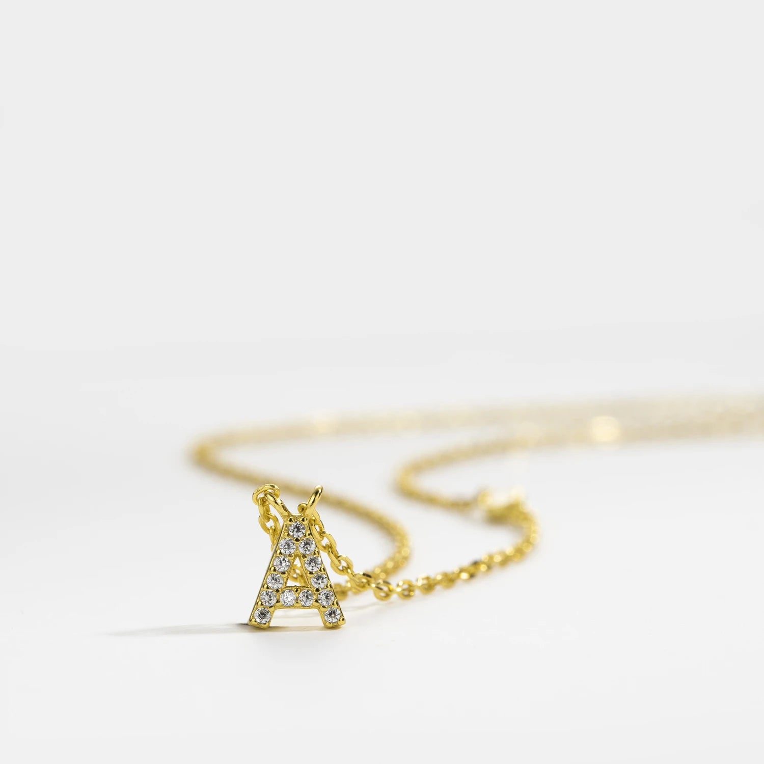 925 Silver Zircon Initial Necklace