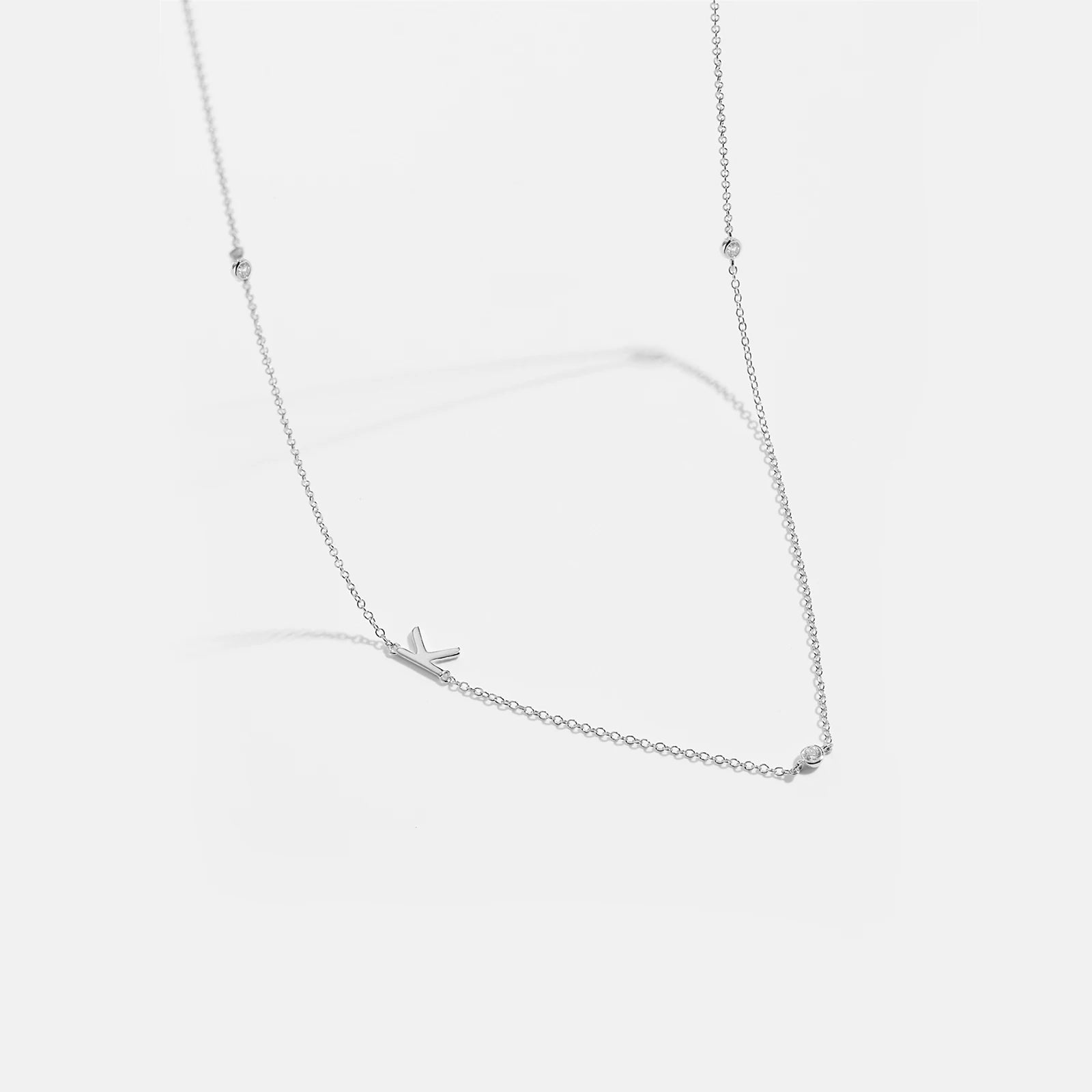 925 Silver Gold Initial Choker