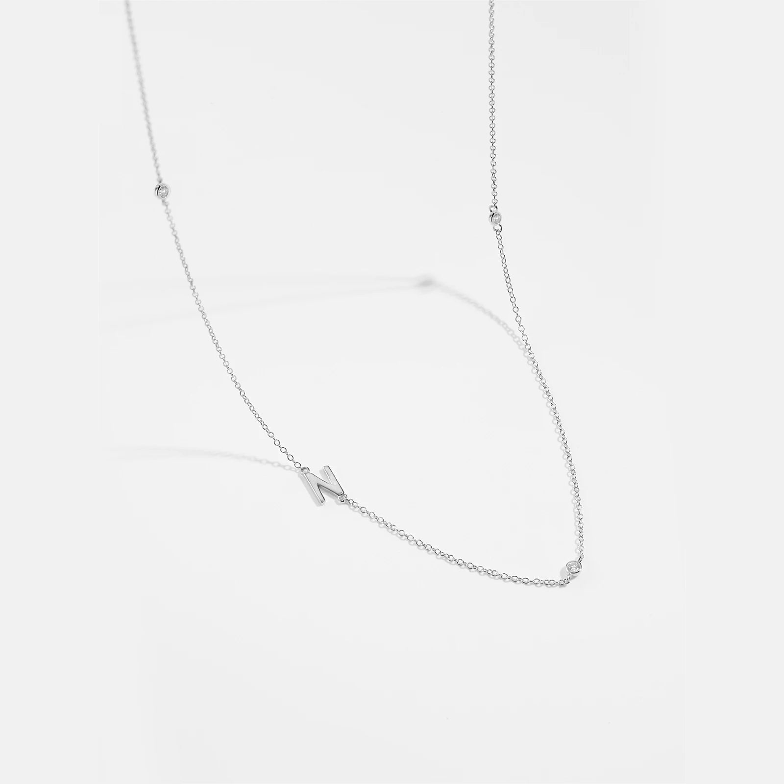 925 Silver Gold Initial Choker