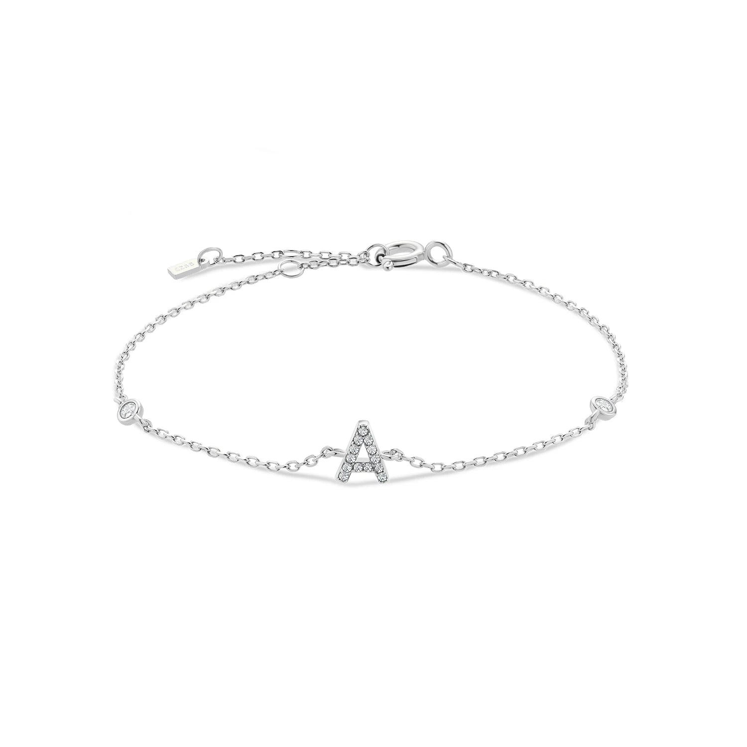 925 Silver Initial Zircon Bracelet