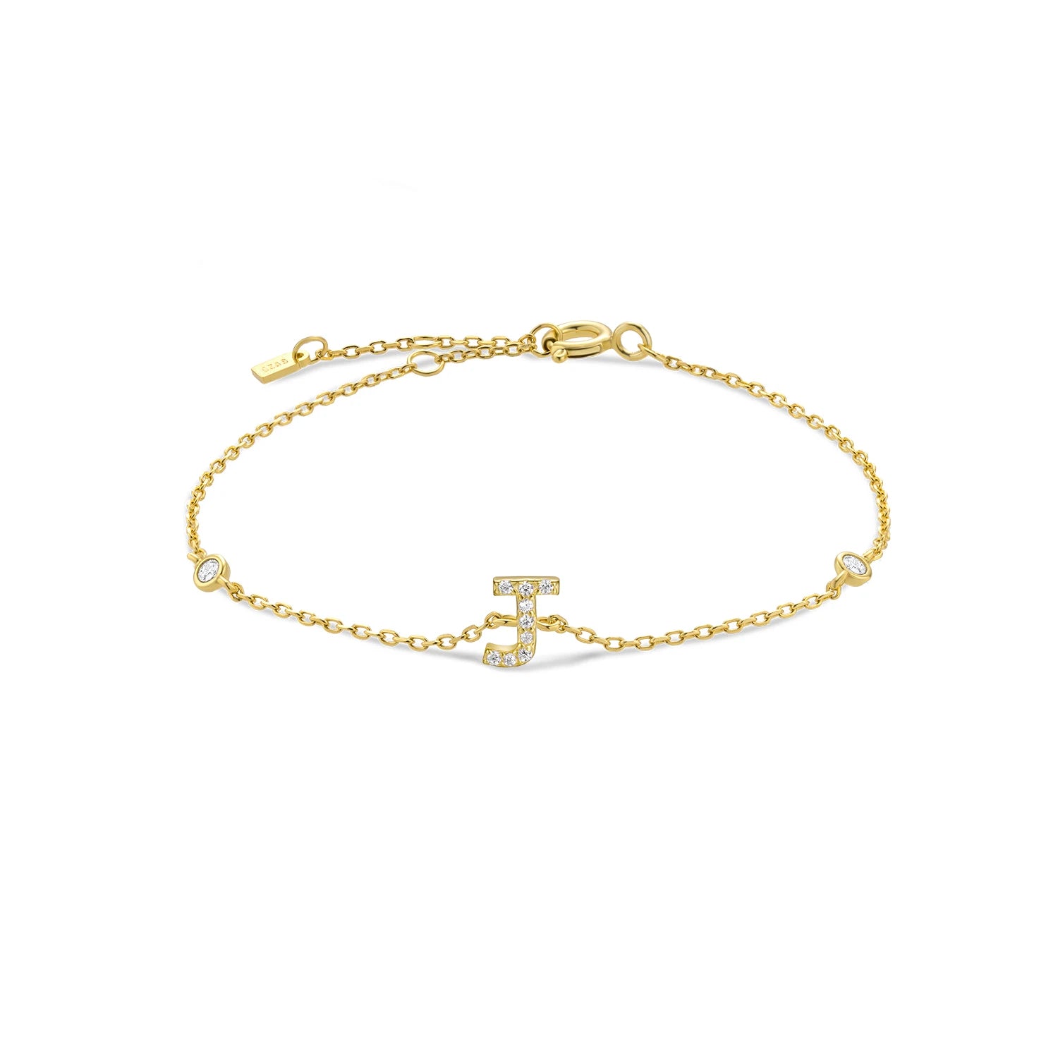 925 Silver Initial Zircon Bracelet