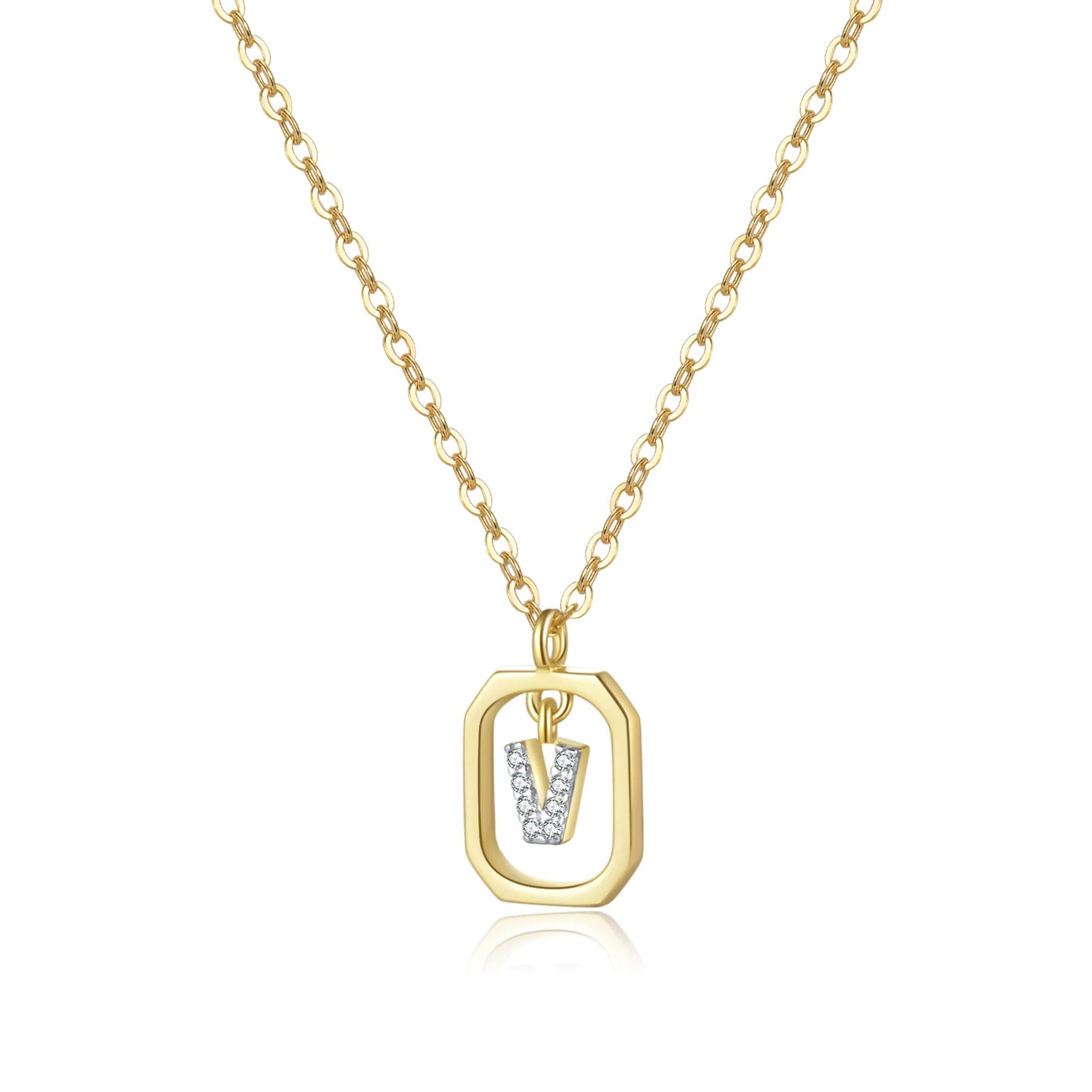 925 Silver Initial Pendant Necklace