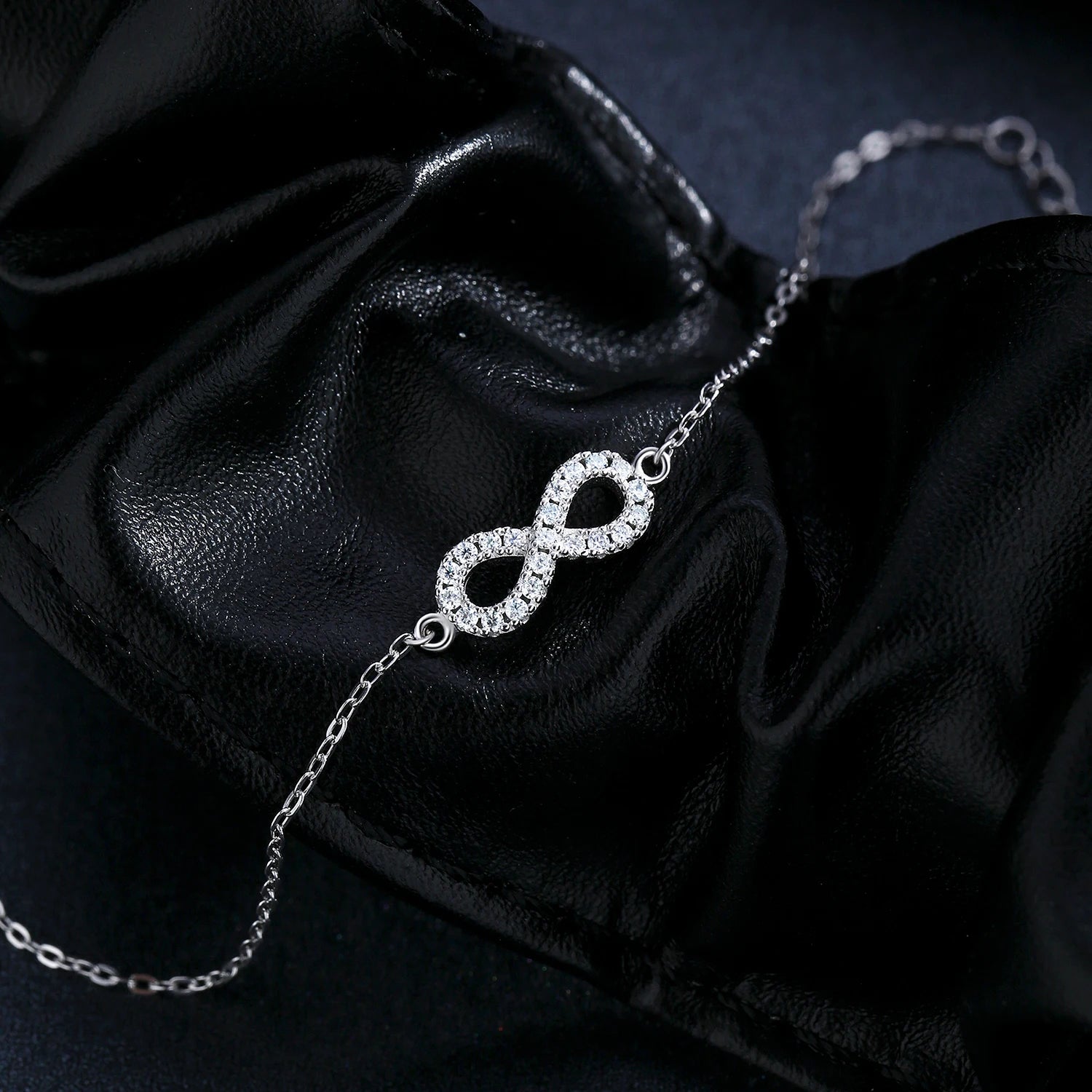 Infinity Love Moissanite Silver Bracelet