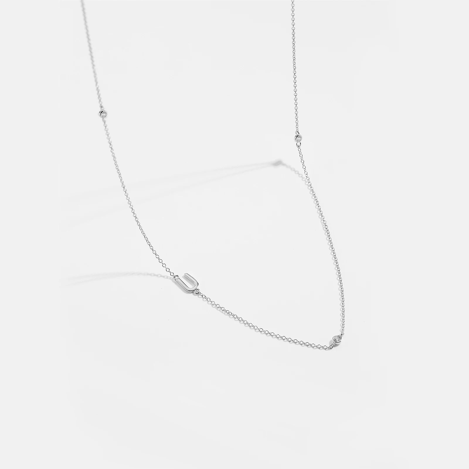 925 Silver Gold Initial Choker