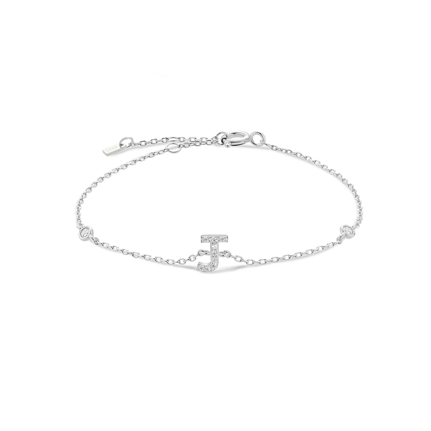 925 Silver Initial Zircon Bracelet