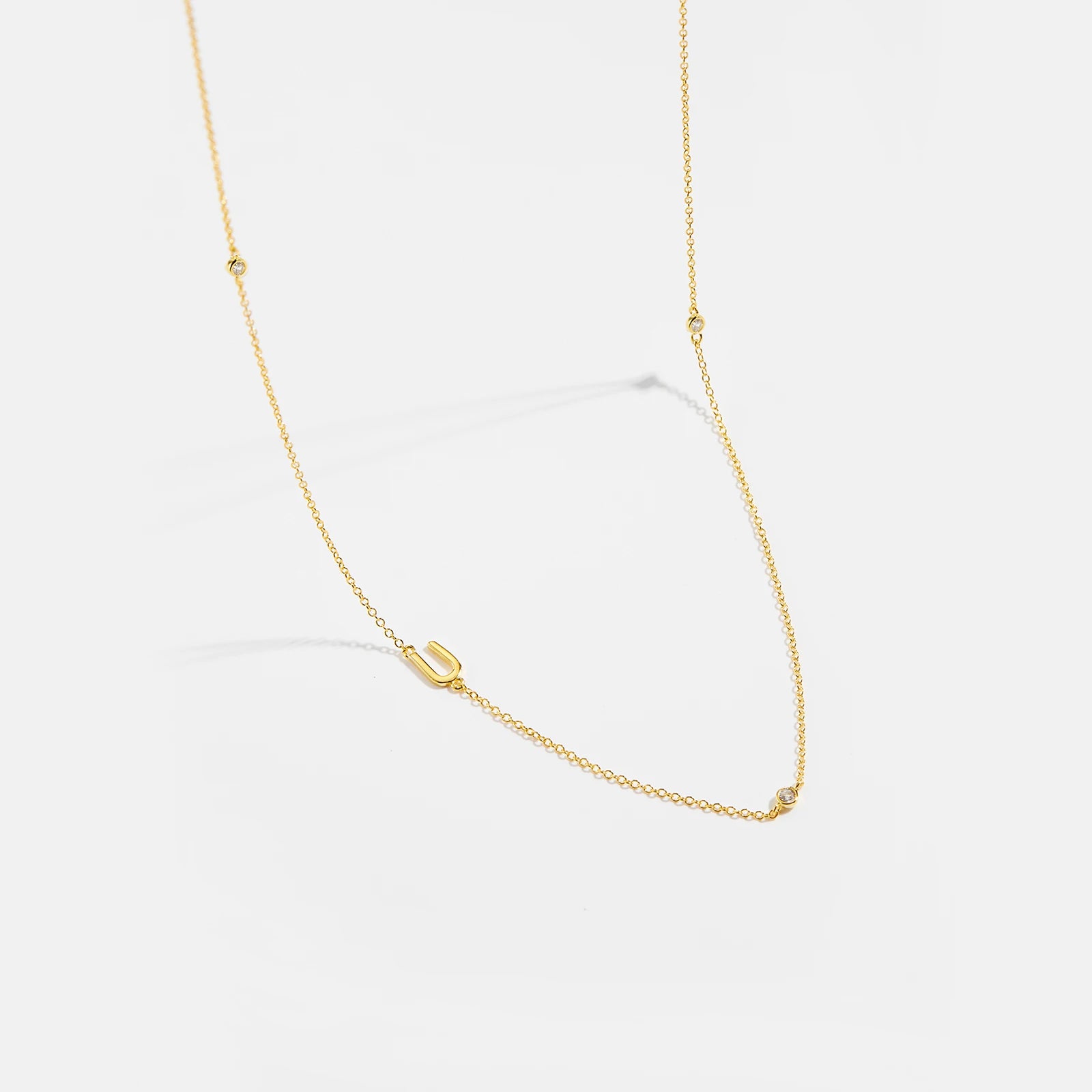 925 Silver Gold Initial Choker