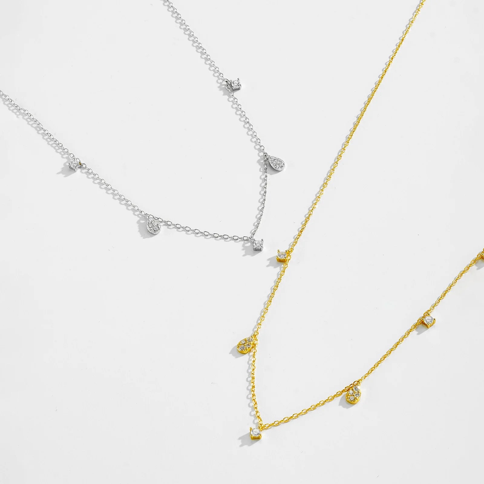 925 Silver Pear Cut Zircon Necklace
