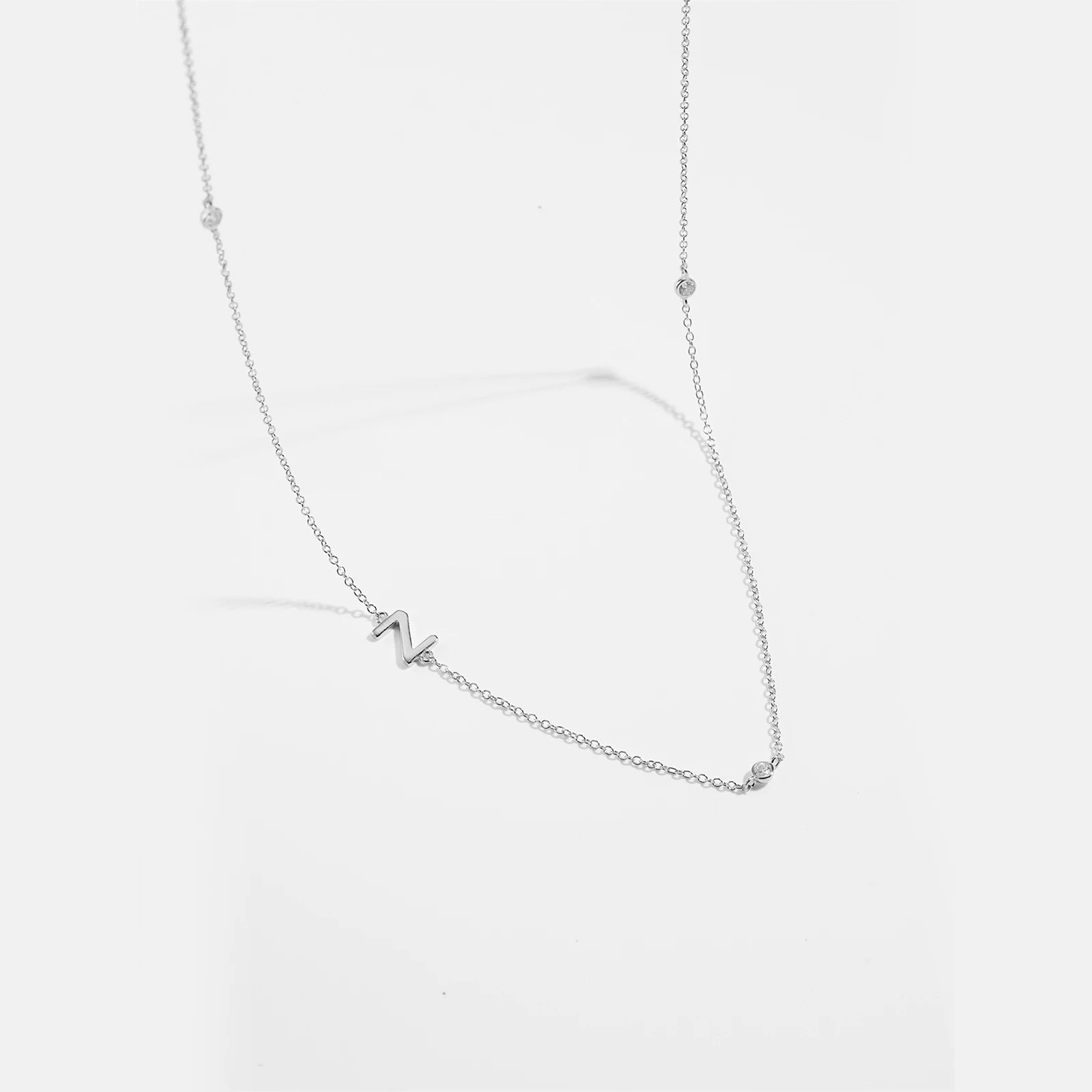 925 Silver Gold Initial Choker